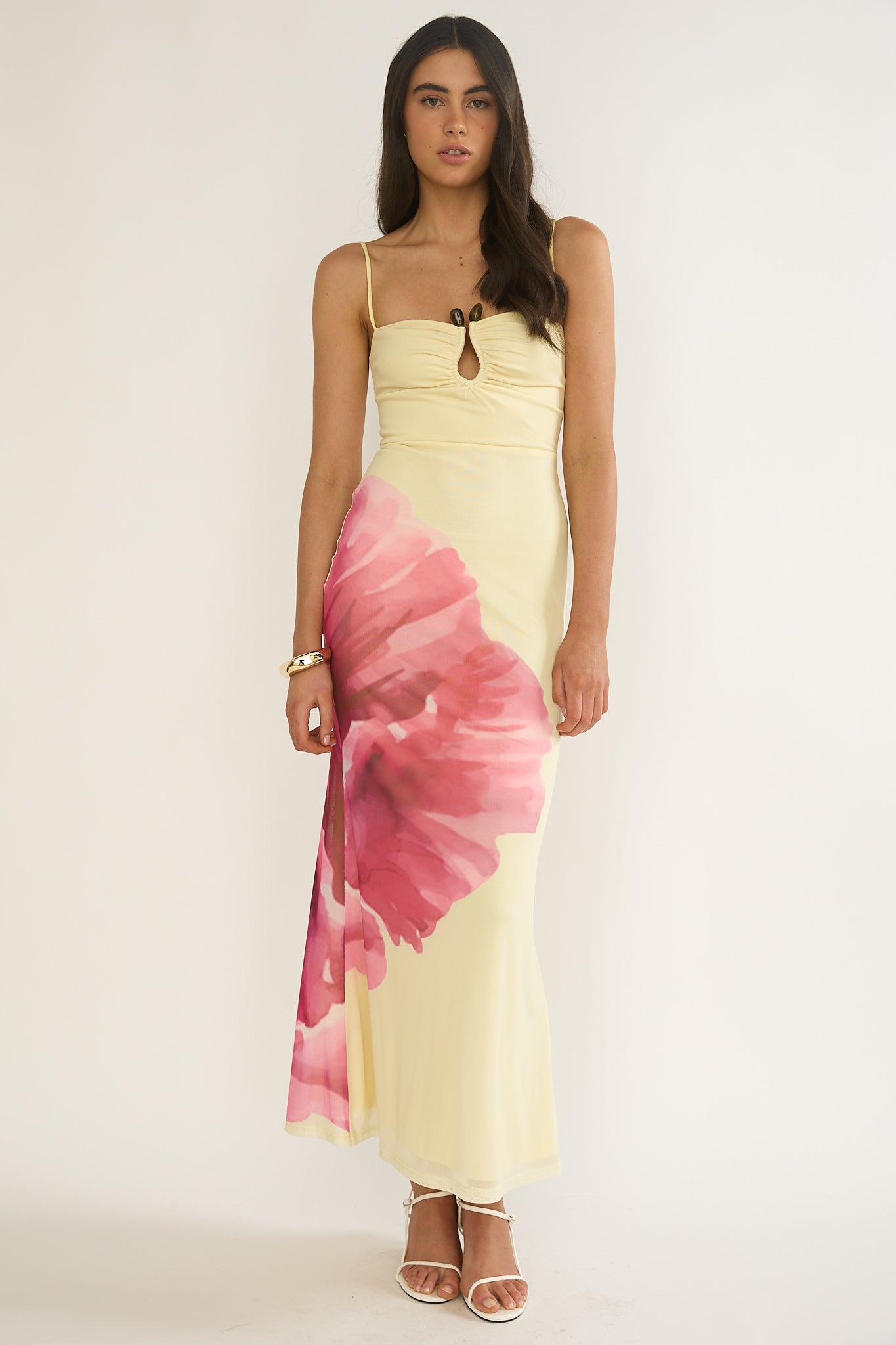 Orabella Waterdrop Wire Bust Maxi Dress Floral Butter by Selfie Leslie Australia