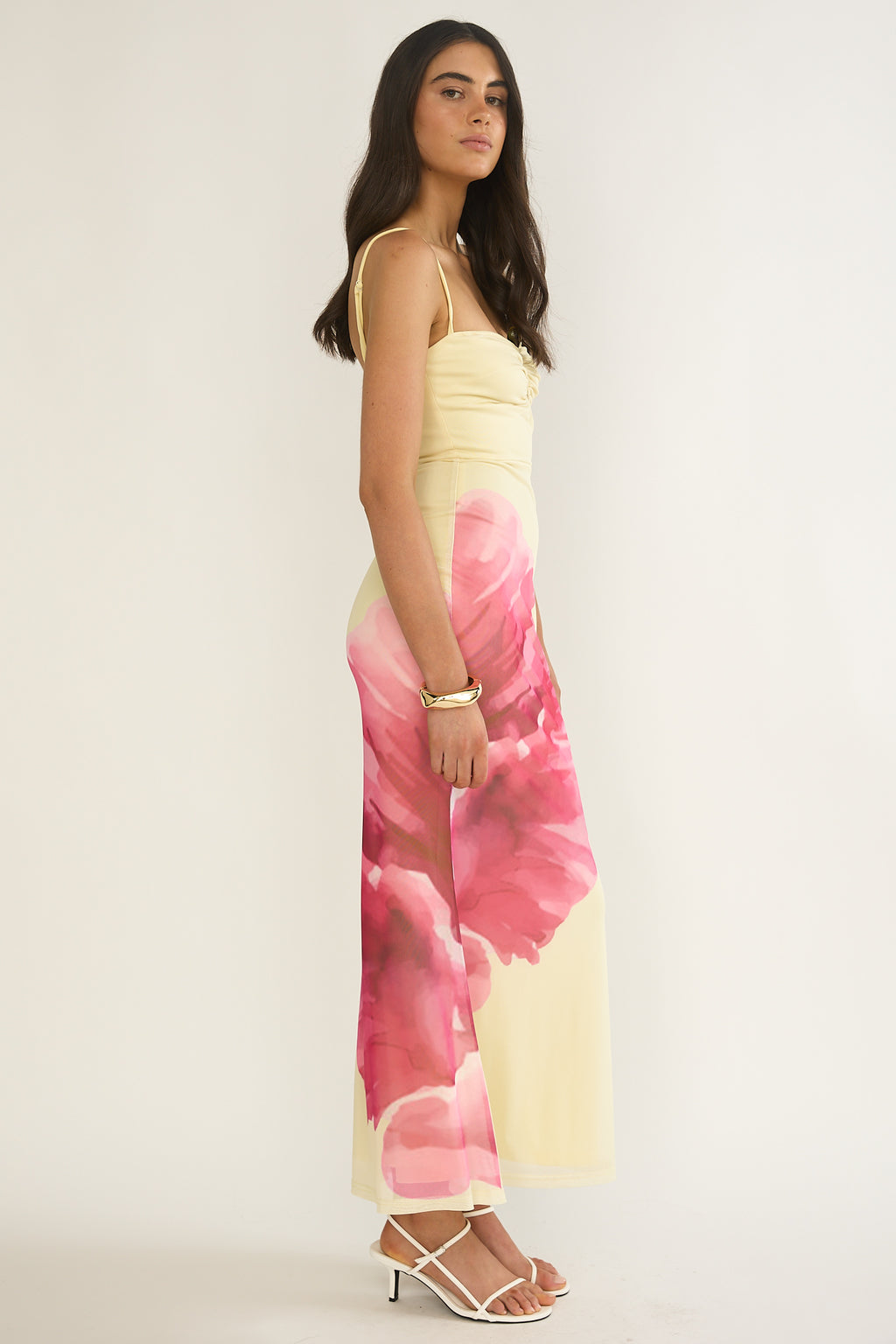 Orabella Waterdrop Wire Bust Maxi Dress Floral Butter by Selfie Leslie Australia