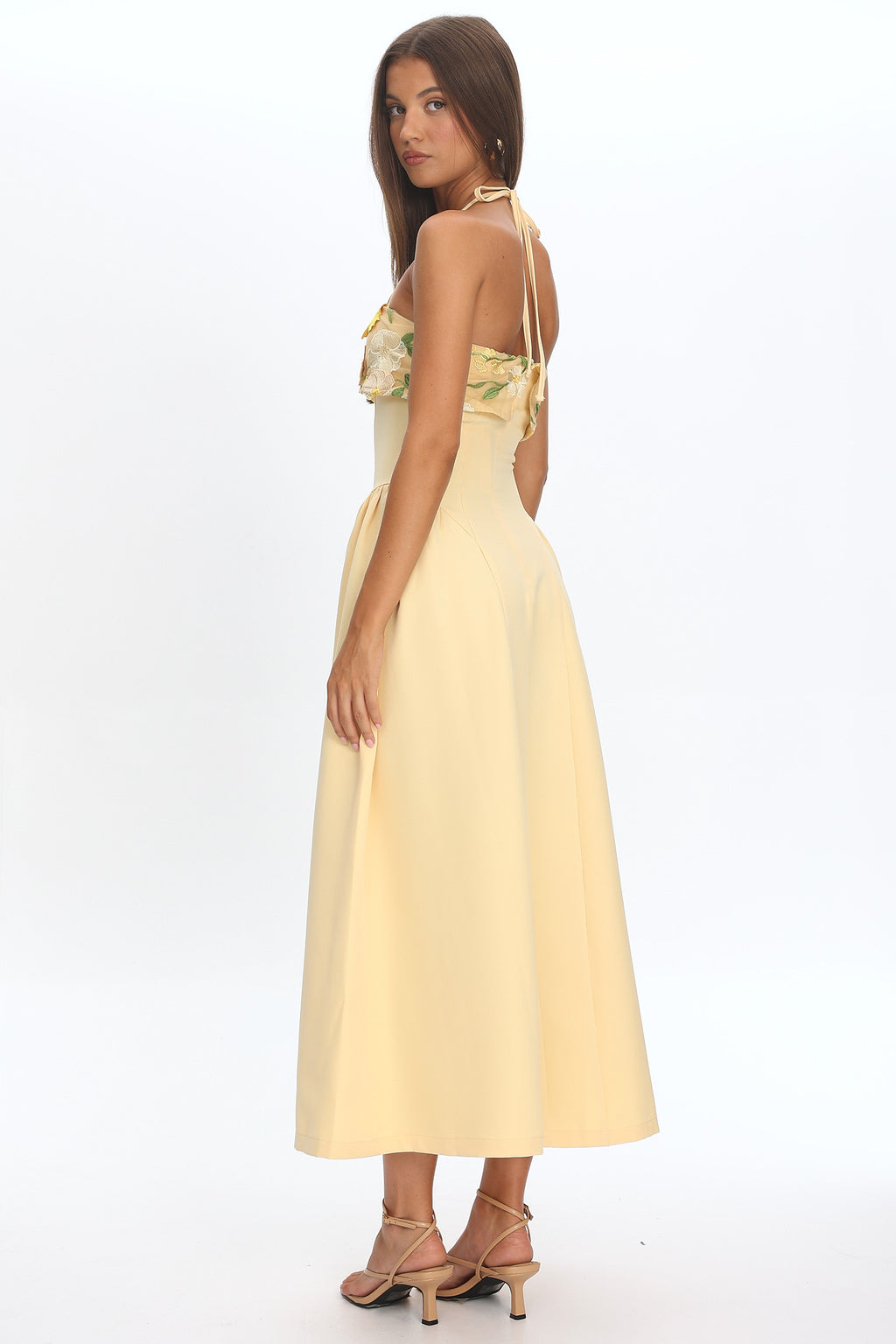 Sunbeam Kiss Foldover Floral Bust Maxi Dress Butter by Selfie Leslie Australia