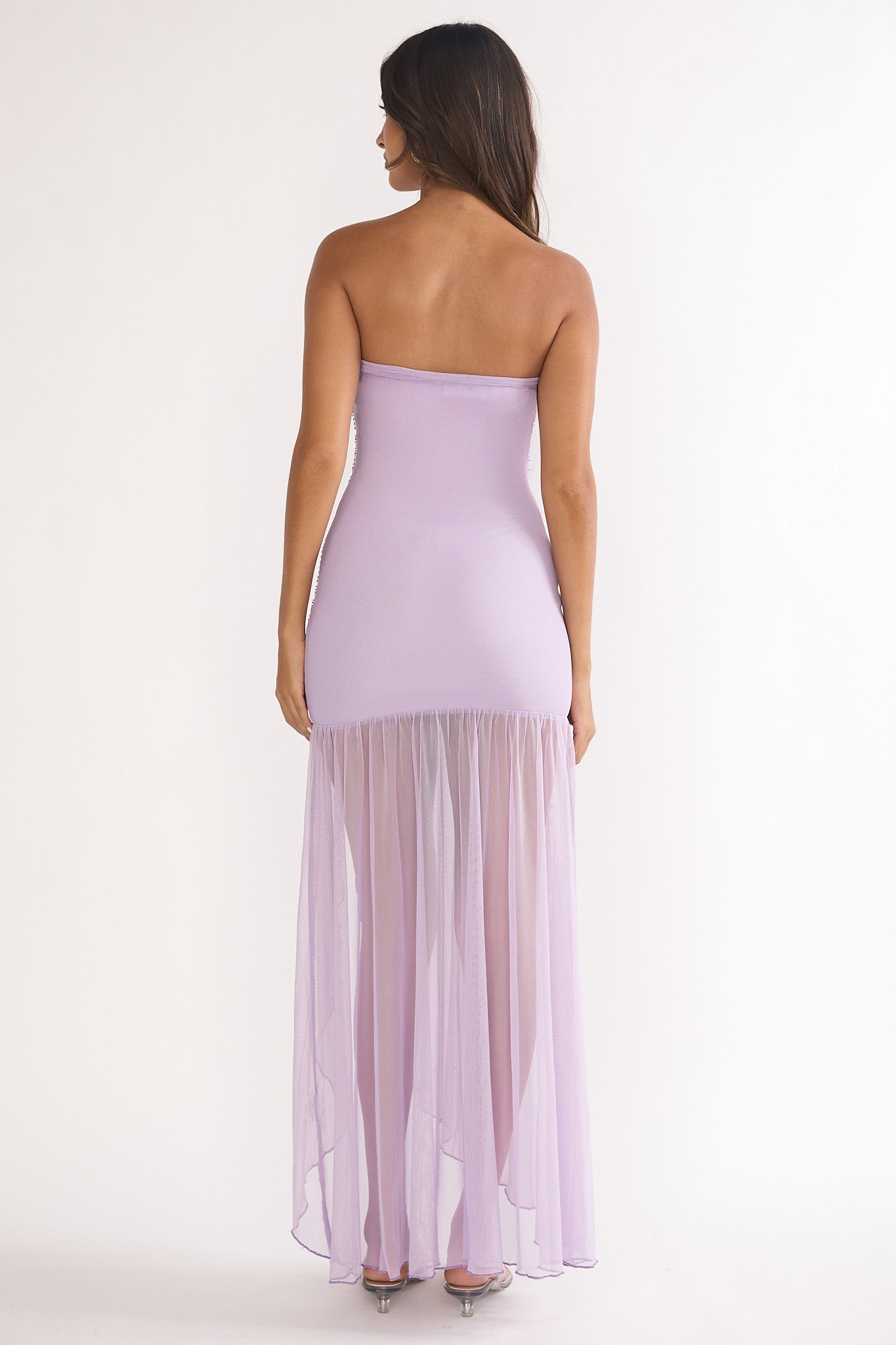 Jezra Strapless Sequin Embellished Maxi Dress Purple by Selfie Leslie Australia