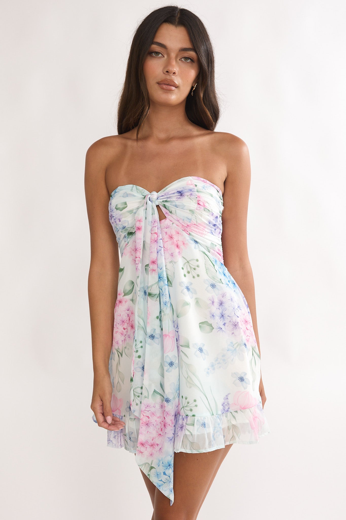 Gloria Day Tied Bust Strapless Mini Dress Lilac by Selfie Leslie Australia