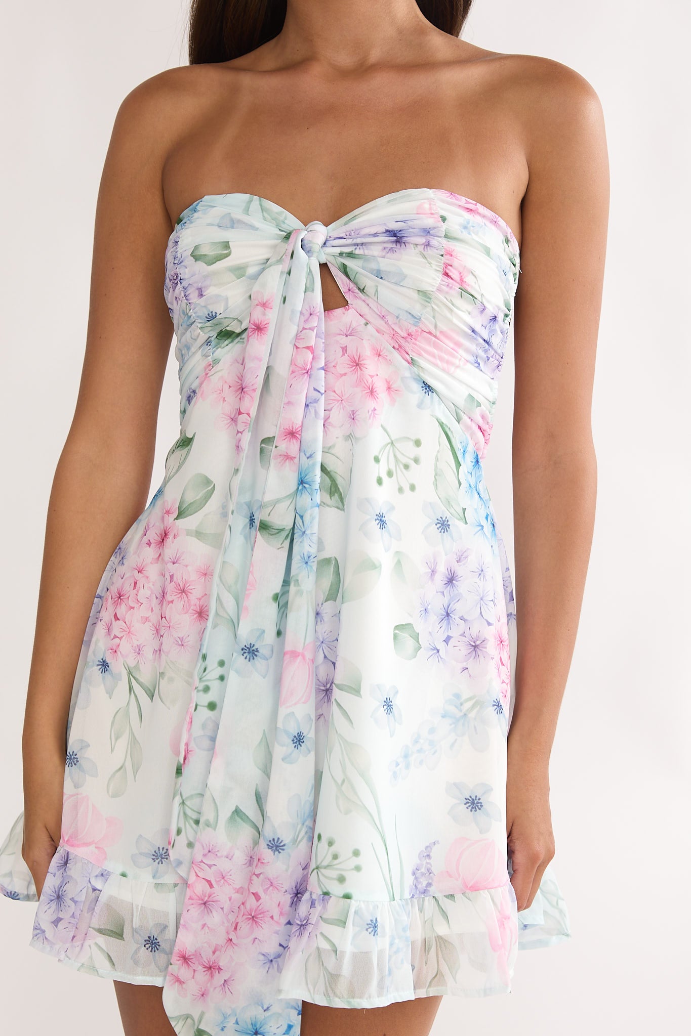 Gloria Day Tied Bust Strapless Mini Dress Lilac by Selfie Leslie Australia