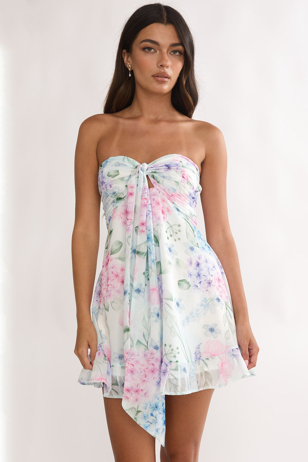 Gloria Day Tied Bust Strapless Mini Dress Lilac by Selfie Leslie Australia