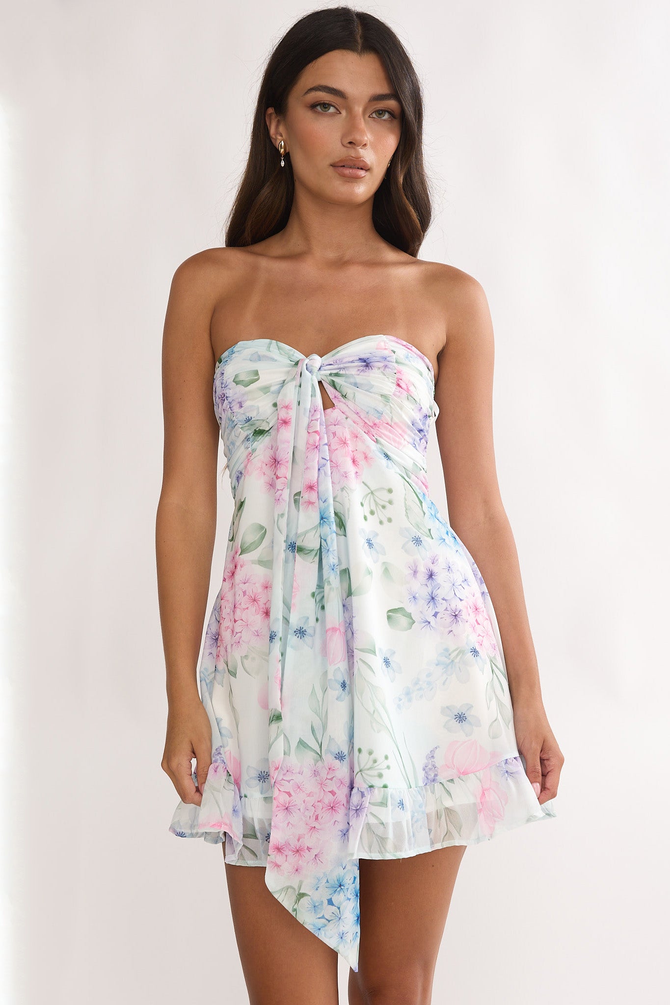 Gloria Day Tied Bust Strapless Mini Dress Lilac by Selfie Leslie Australia