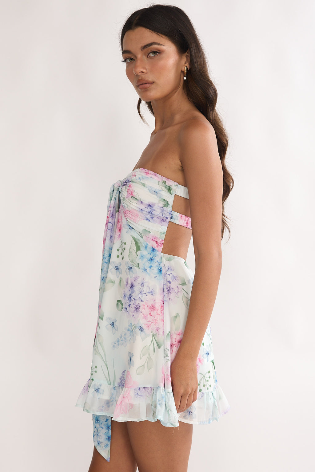 Gloria Day Tied Bust Strapless Mini Dress Lilac by Selfie Leslie Australia