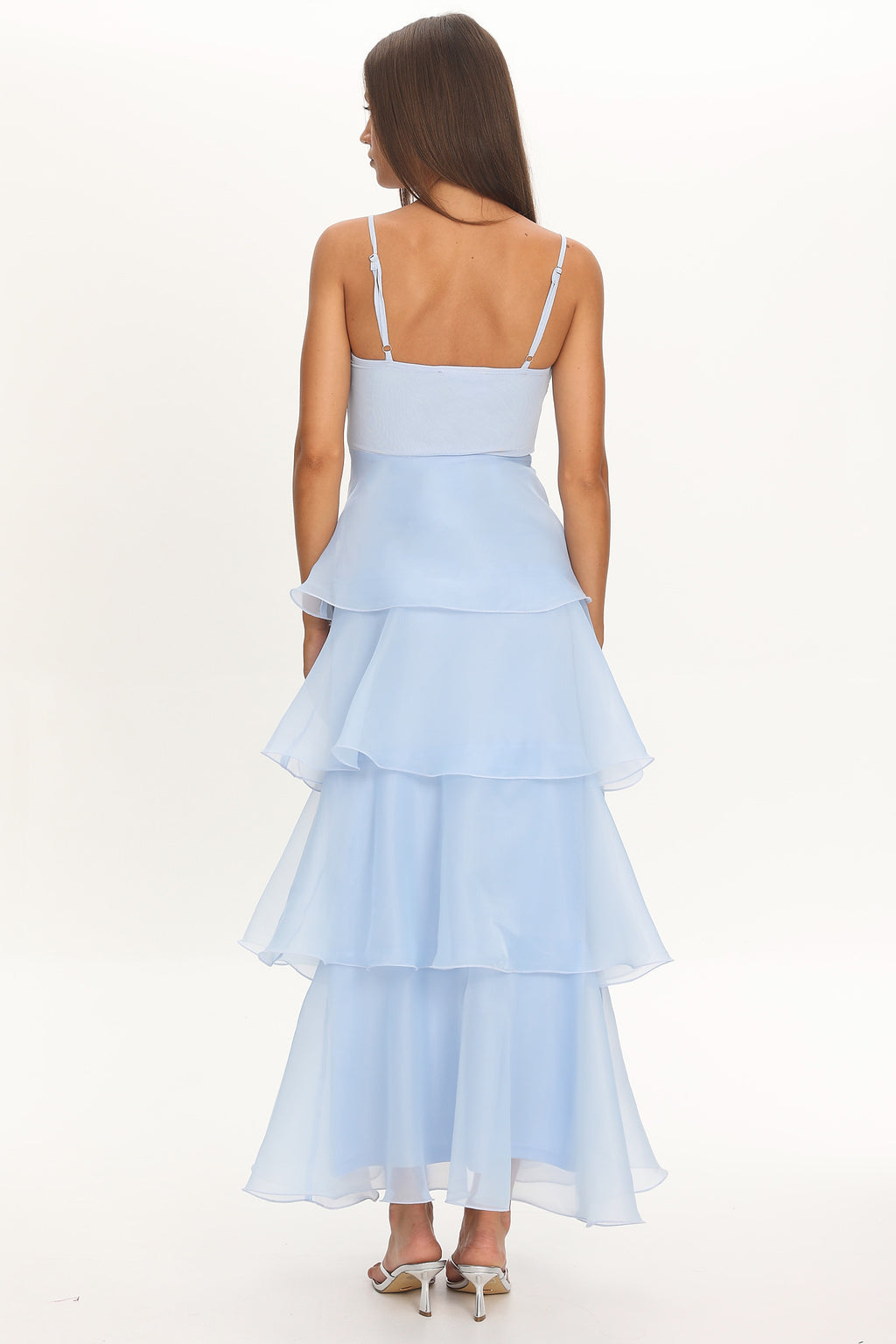 Margarida Layered Sweetheart Neckline Maxi Dress Blue by Selfie Leslie Australia