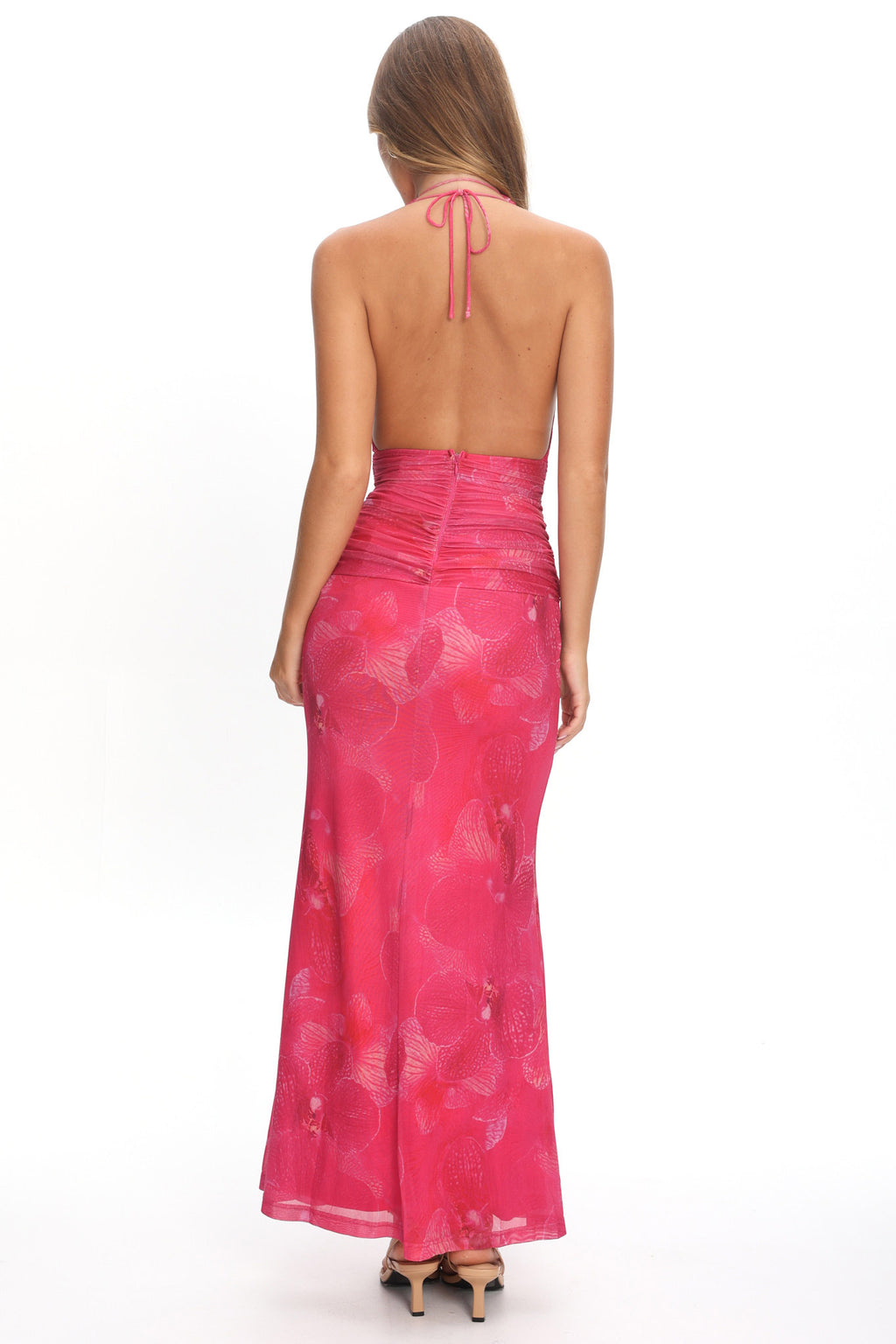 Shanna Plunging Halterneck Maxi Dress Fuchsia by Selfie Leslie Australia
