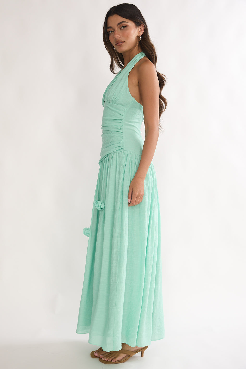 To The Sky Halterneck Maxi Dress Sage by Selfie Leslie Australia
