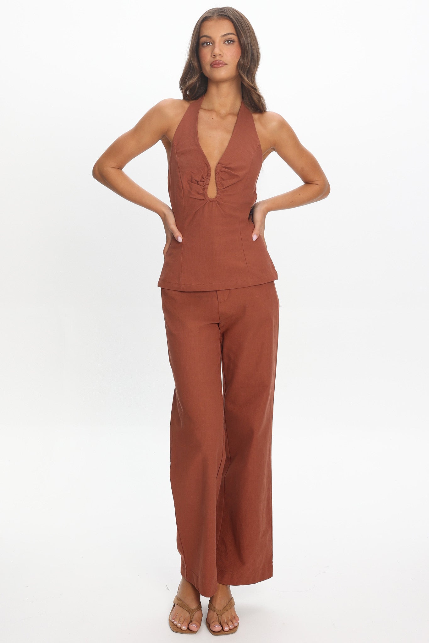 Lioren Wide Leg Pants Chocolate