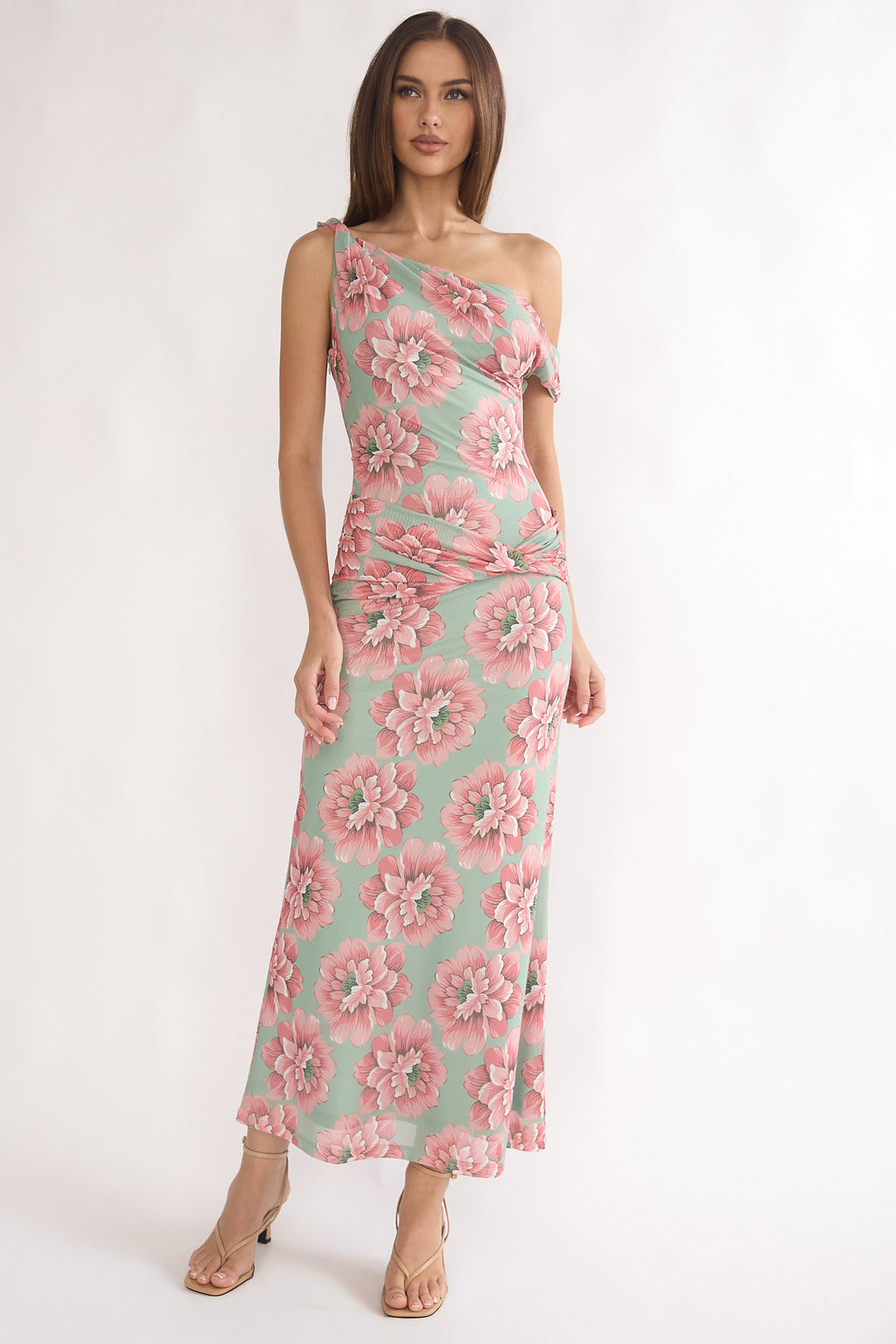 Harla Asymmetric Neckline Maxi Dress Floral by Selfie Leslie Australia