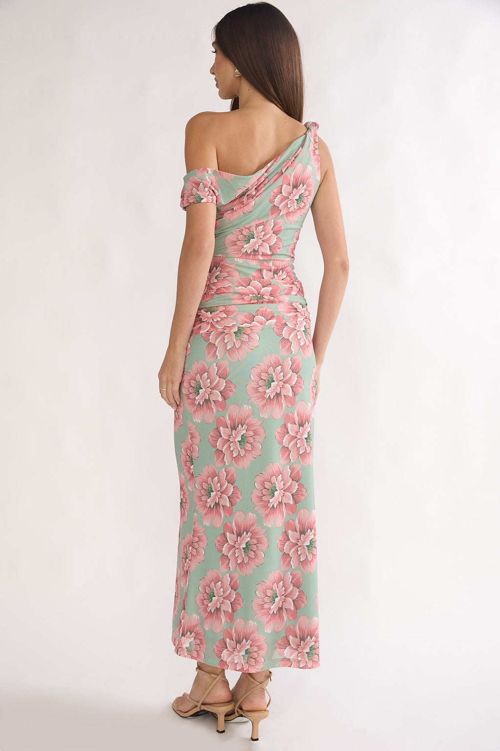 Harla Asymmetric Neckline Maxi Dress Floral by Selfie Leslie Australia