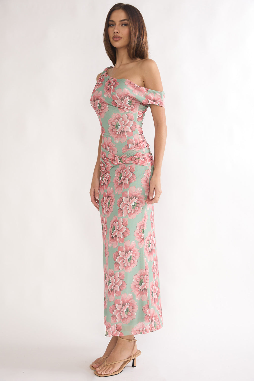 Harla Asymmetric Neckline Maxi Dress Floral by Selfie Leslie Australia