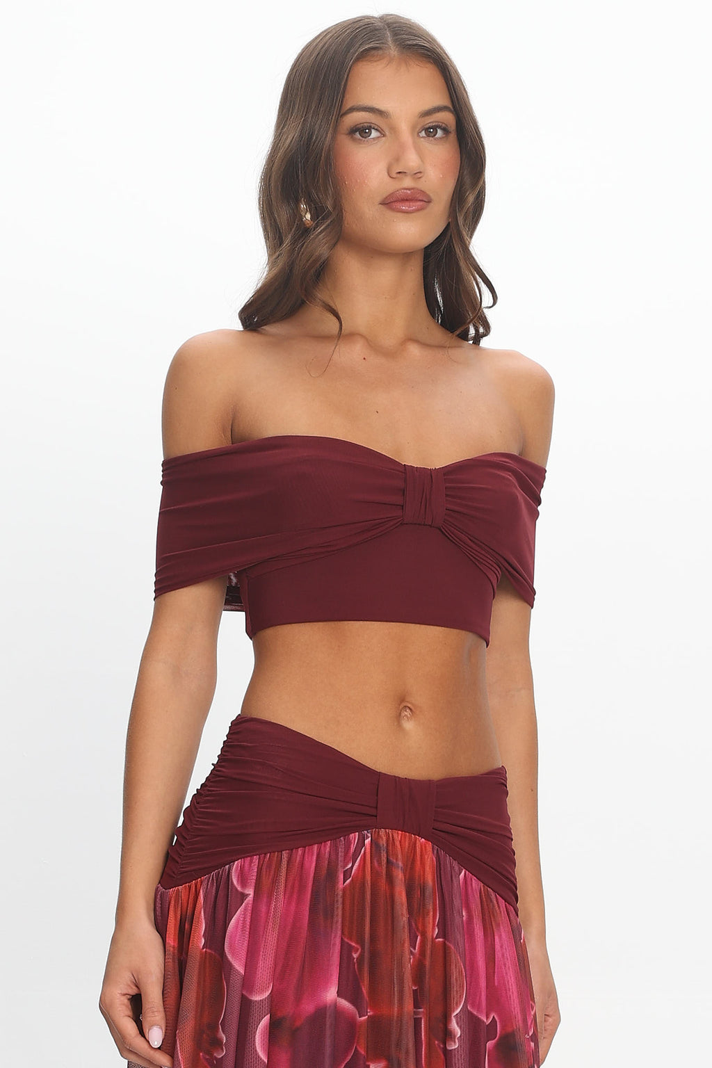 Farela Strapless Crop Top Fuchsia