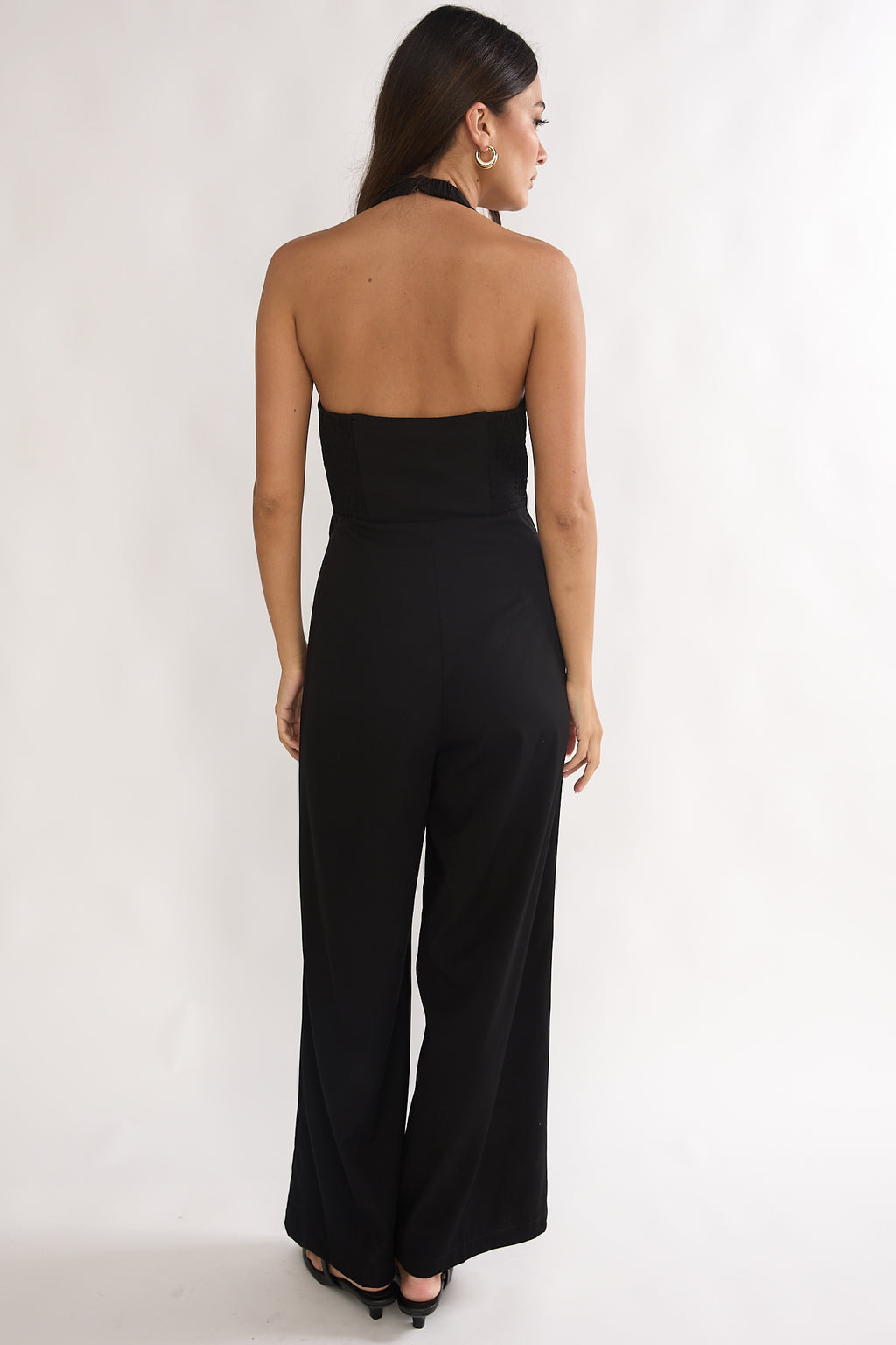 Ambrin Halterneck Button Jumpsuit Black by Selfie Leslie Australia