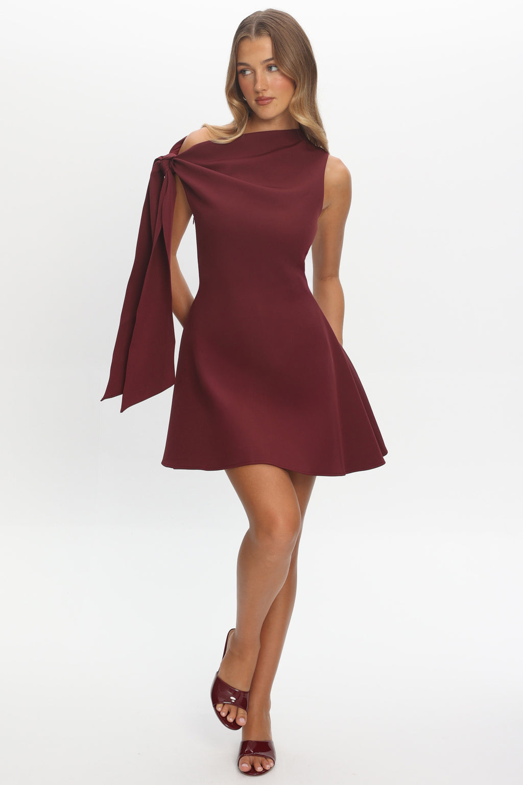 It’s A Match Mini Dress Burgundy by Selfie Leslie Australia