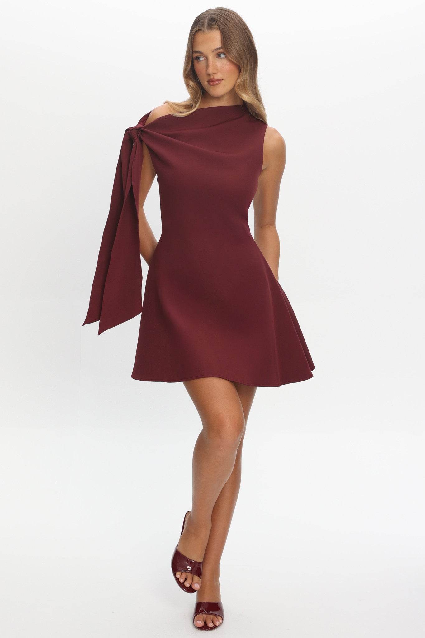 It’s A Match Mini Dress Burgundy by Selfie Leslie Australia