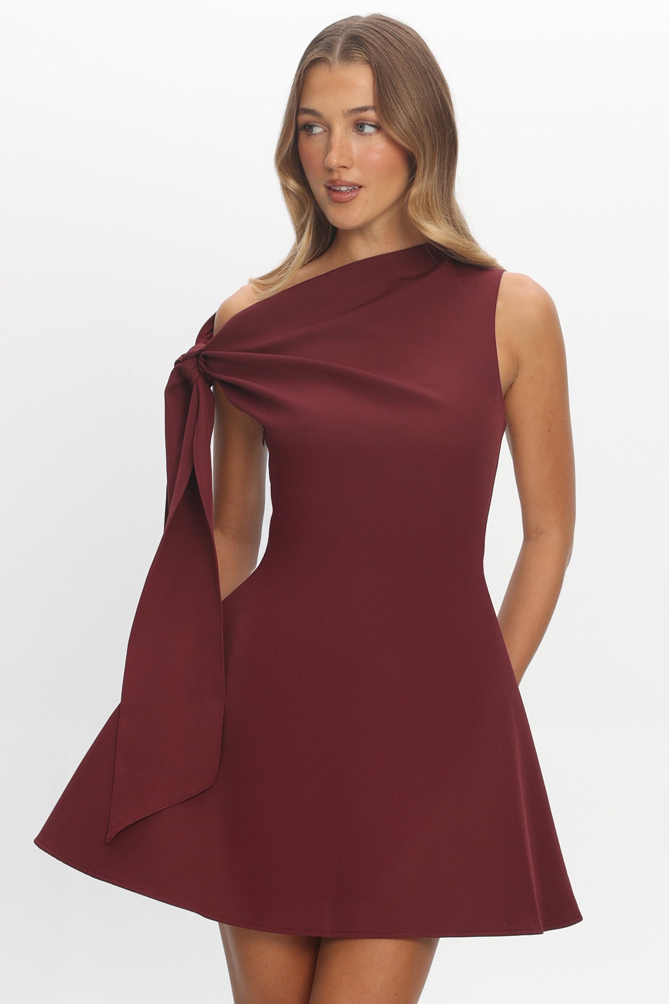 It’s A Match Mini Dress Burgundy by Selfie Leslie Australia