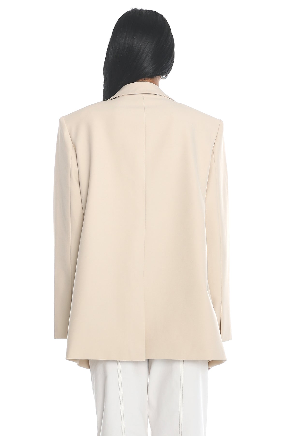Serana Notch Lapel Oversized Blazer Beige by Selfie Leslie Australia
