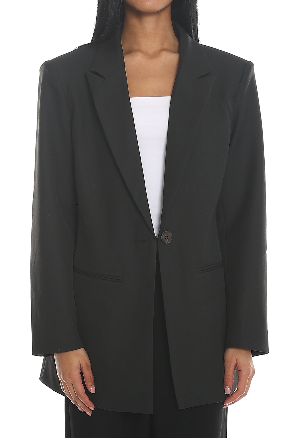 Serana Notch Lapel Oversized Blazer Black by Selfie Leslie Australia