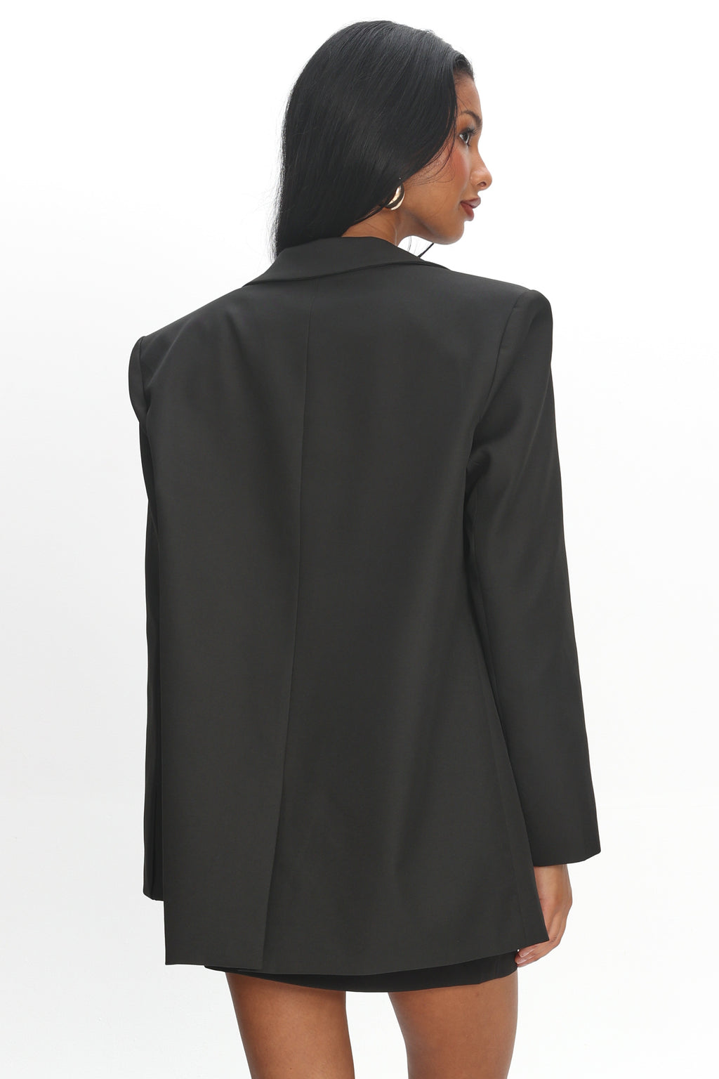 Serana Notch Lapel Oversized Blazer Black by Selfie Leslie Australia
