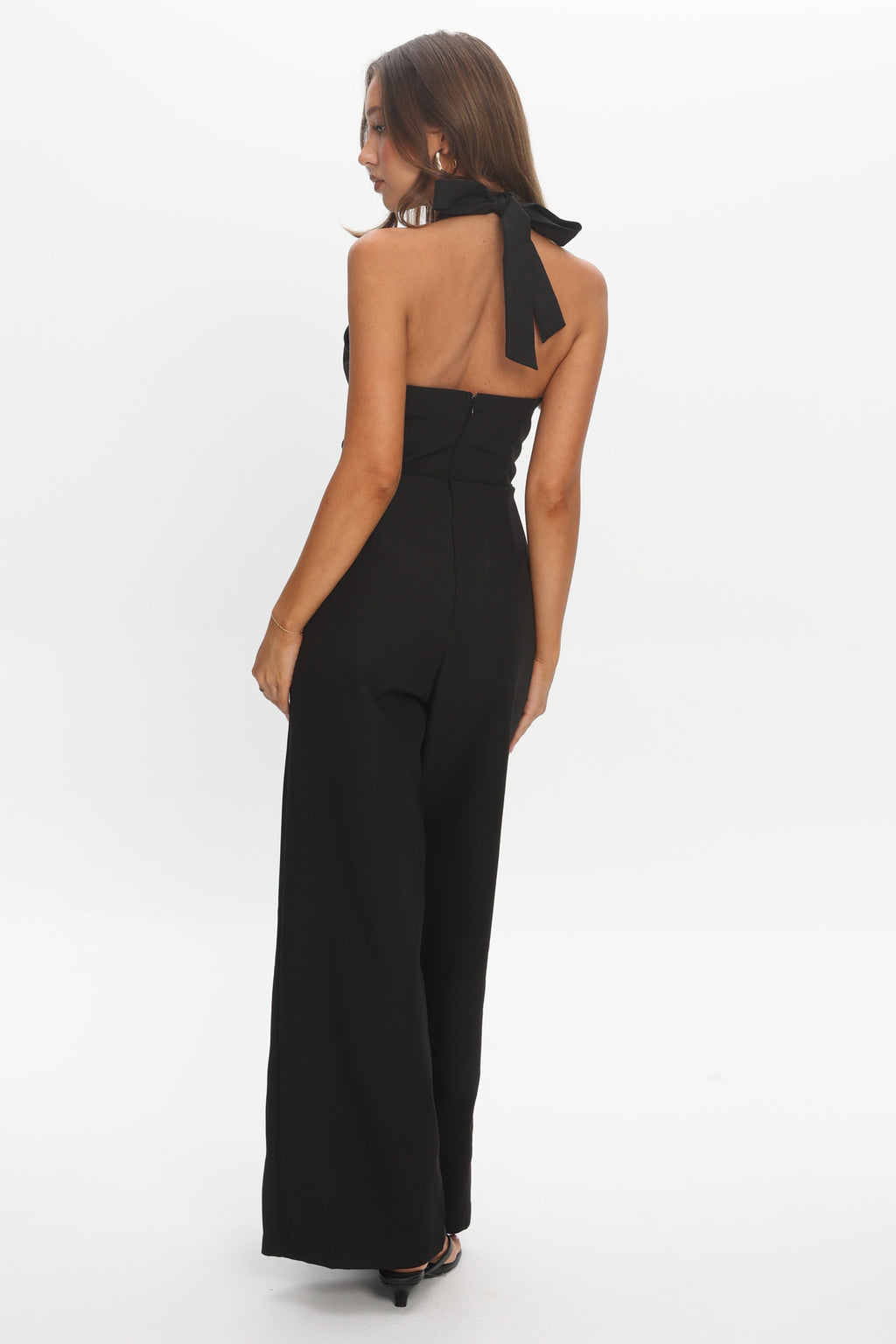 Enlighten Halterneck Jumpsuit Black by Selfie Leslie Australia