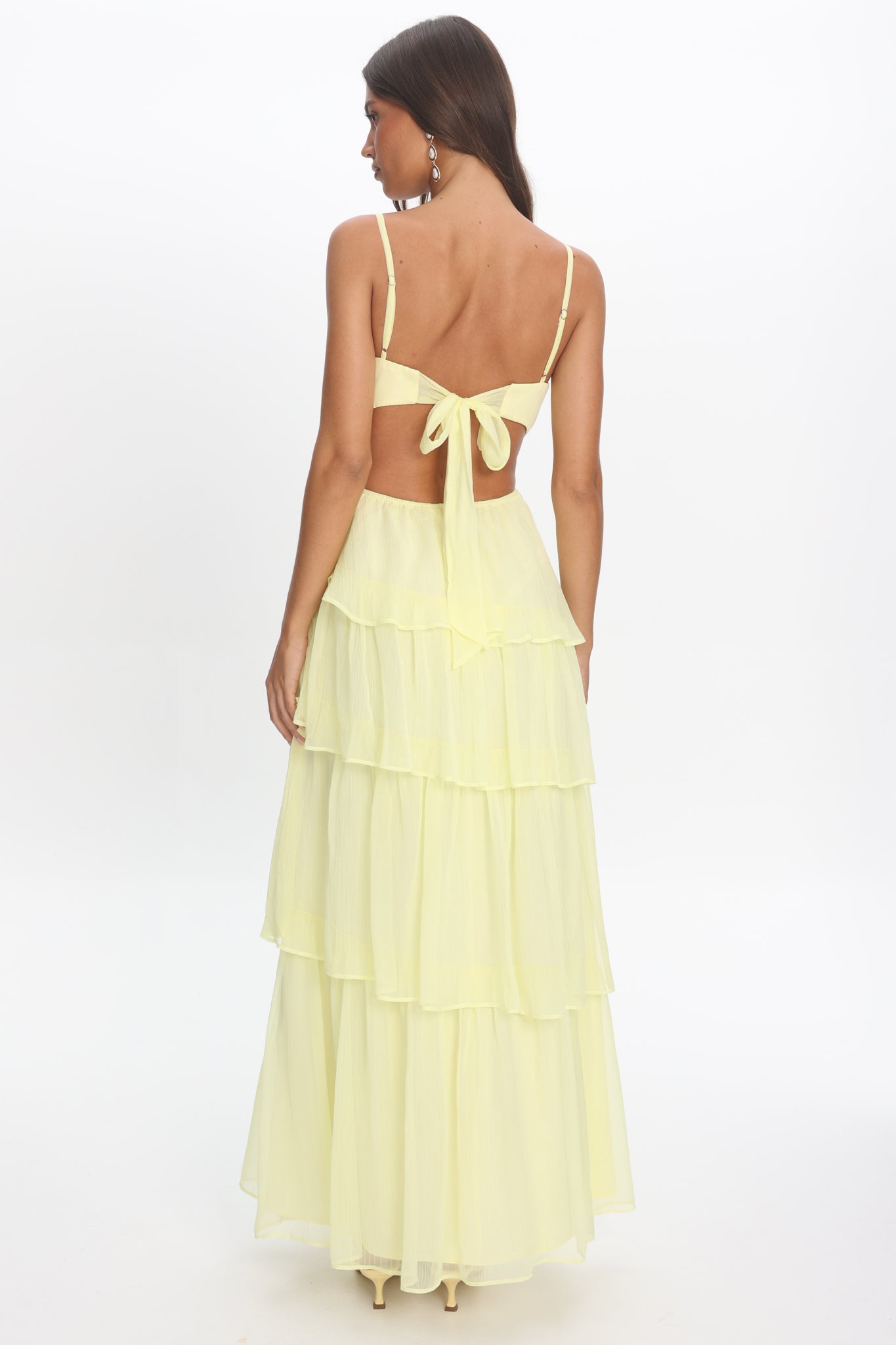 Vianne Tiered Cut-Out Maxi Dress Butter by Selfie Leslie Australia