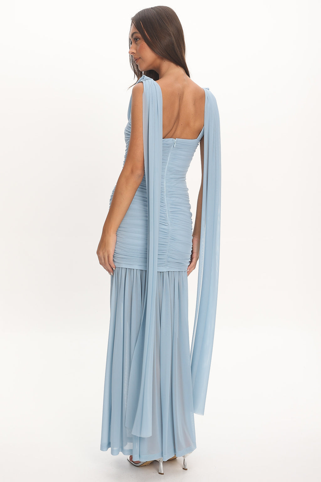 Rosellea Draped Shoulder Maxi Dress Blue by Selfie Leslie Australia