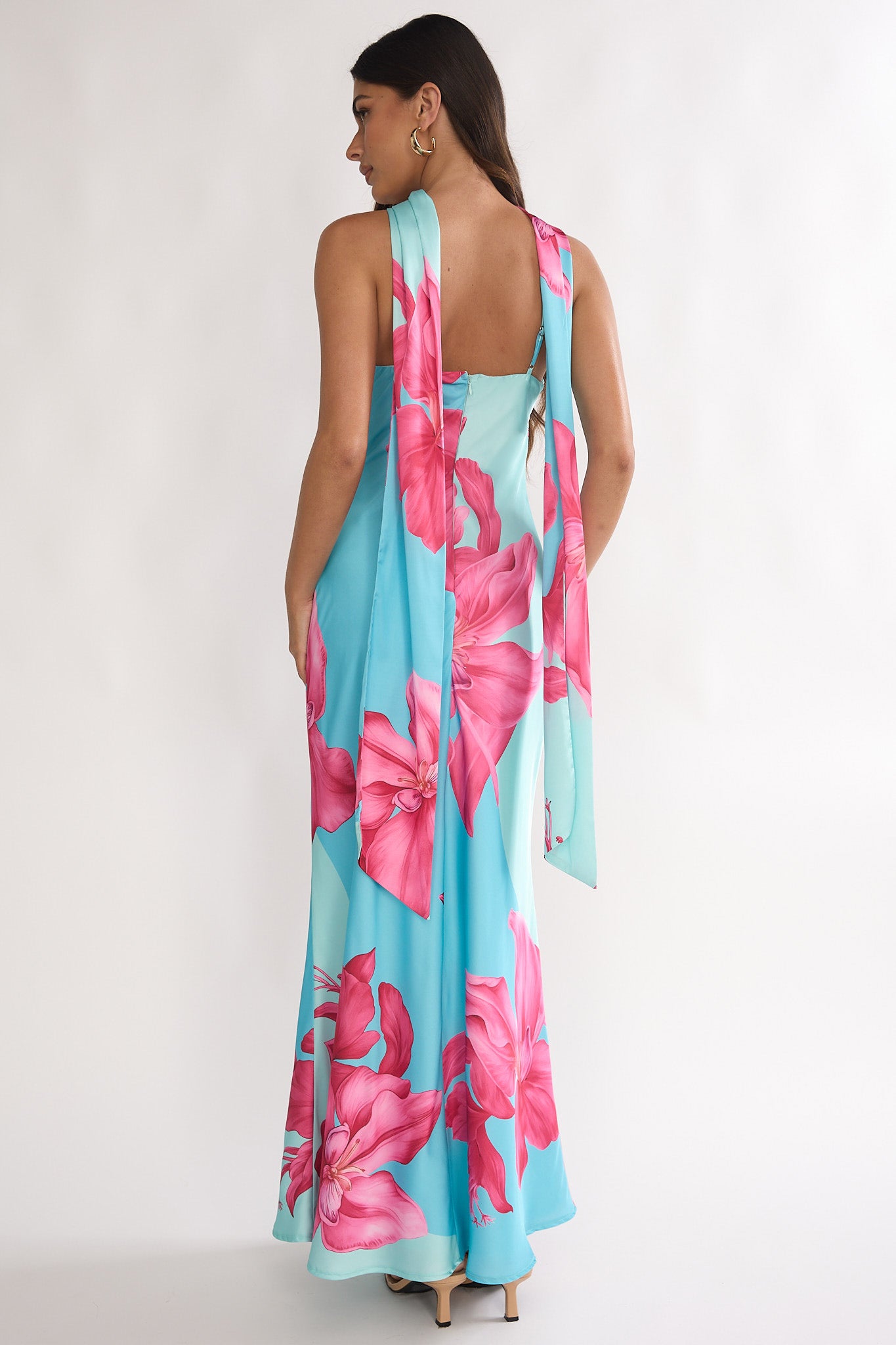 Risha Scarf Maxi Dress Lily Hot Pink by Selfie Leslie Australia