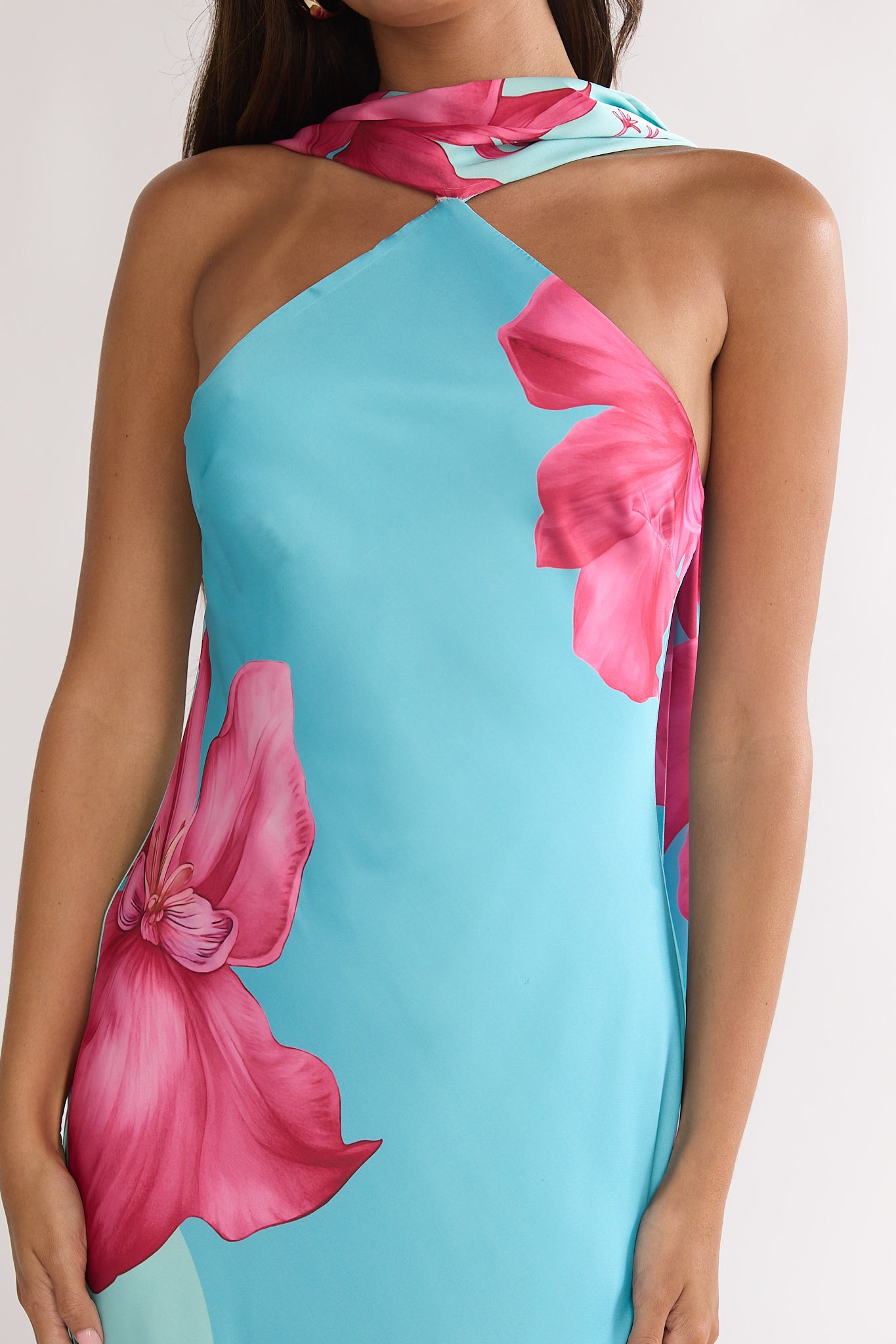 Risha Scarf Maxi Dress Lily Hot Pink by Selfie Leslie Australia
