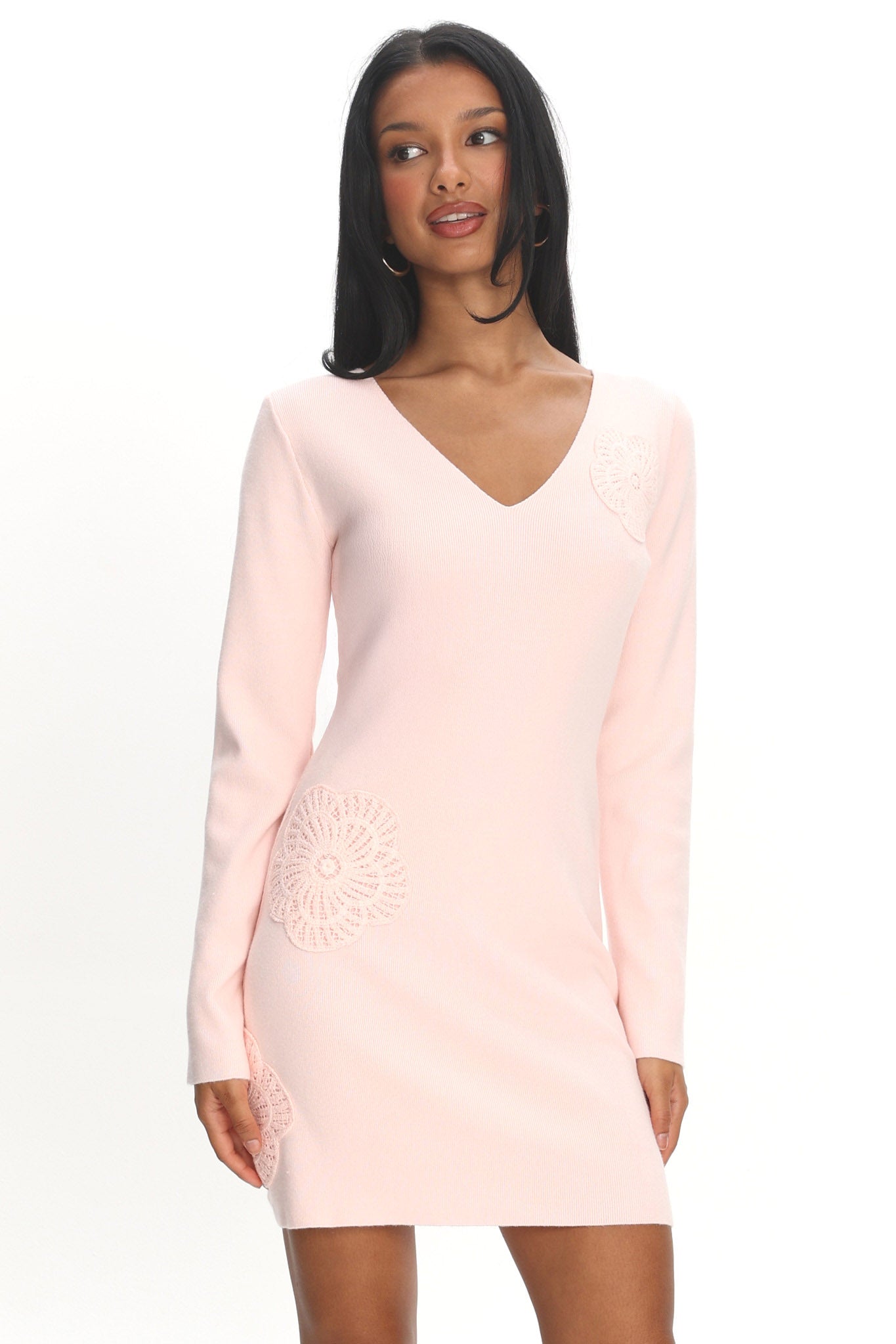 Xanda Knit Mini Dress Baby Pink by Selfie Leslie Australia