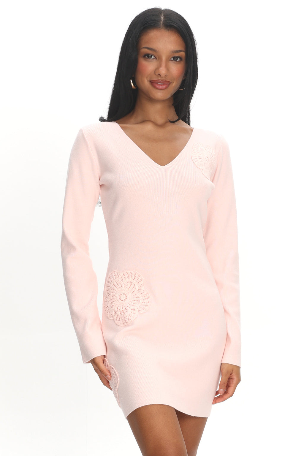 Xanda Knit Mini Dress Baby Pink by Selfie Leslie Australia