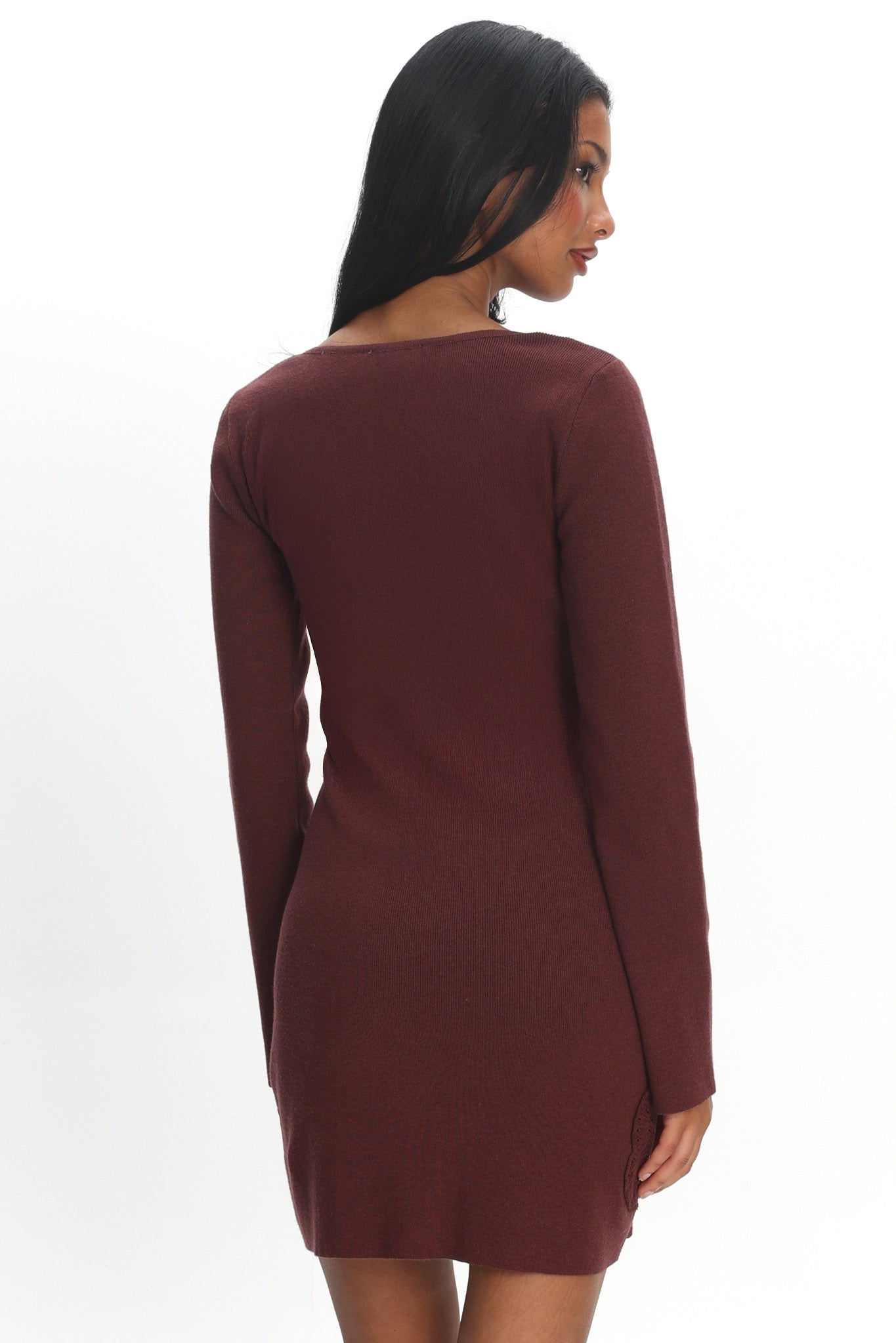 Xanda Knit Mini Dress Chocolate by Selfie Leslie Australia