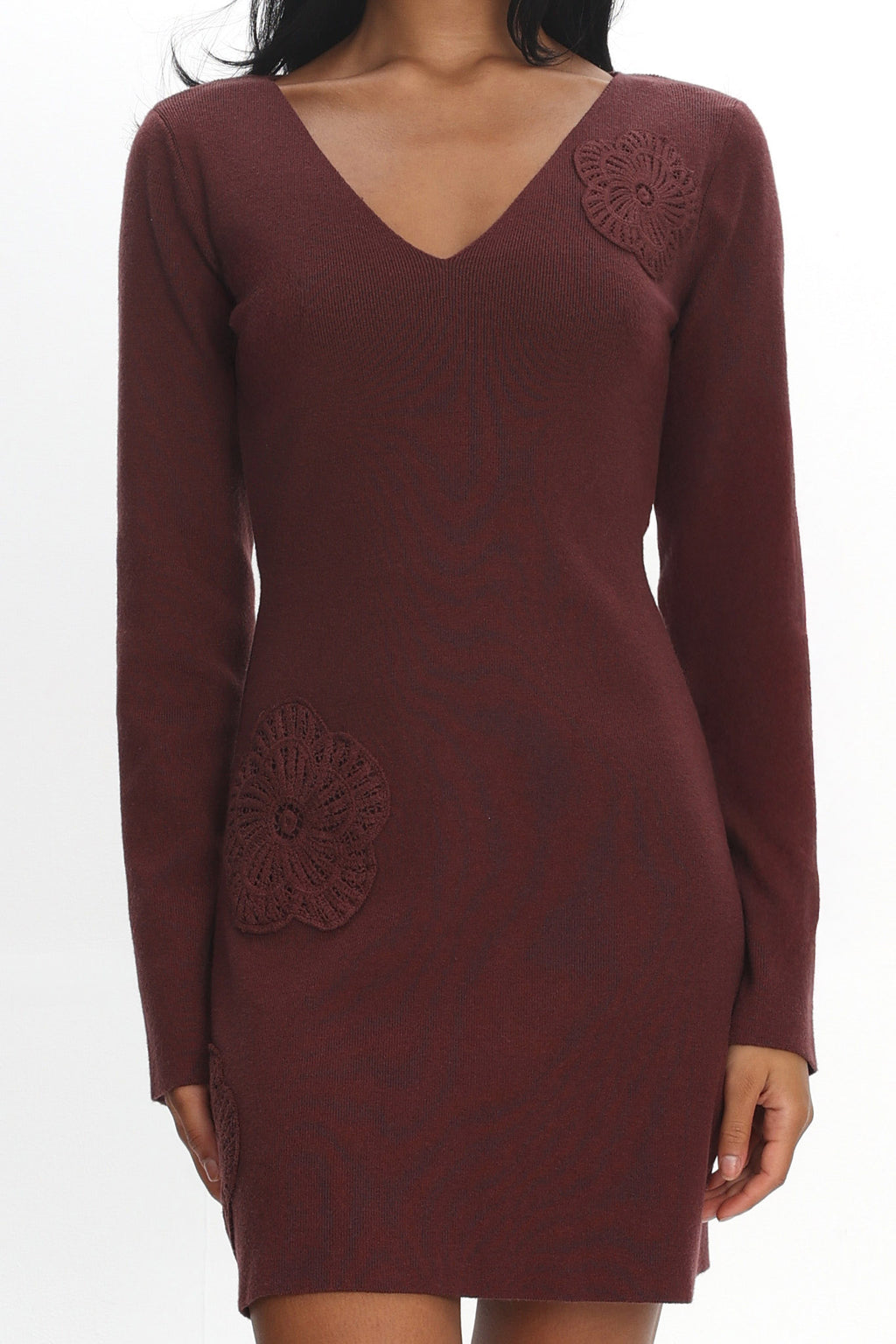 Xanda Knit Mini Dress Chocolate by Selfie Leslie Australia
