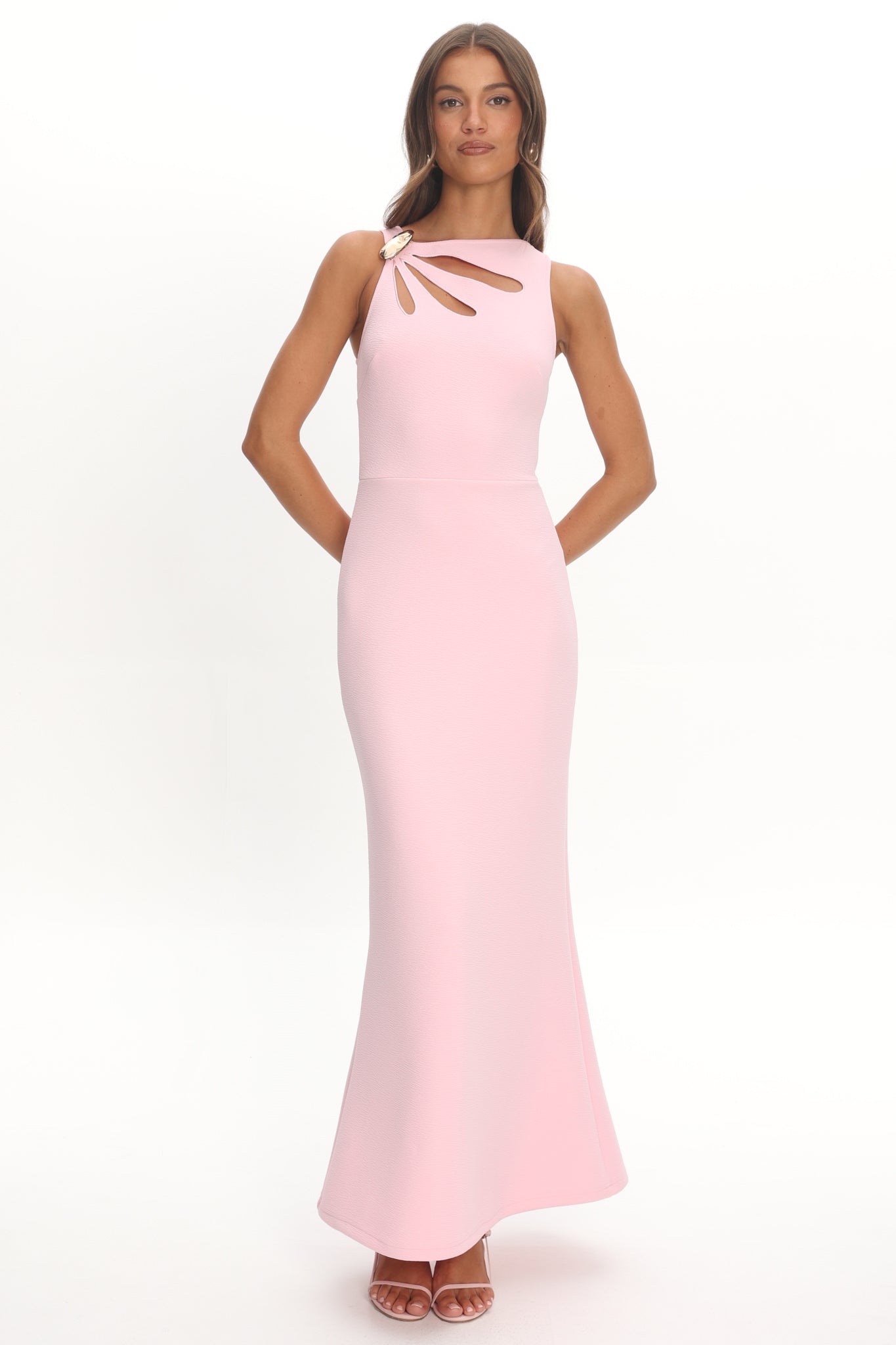 Antwerp Cut-Out Bust Maxi Dress Pink by Selfie Leslie Australia