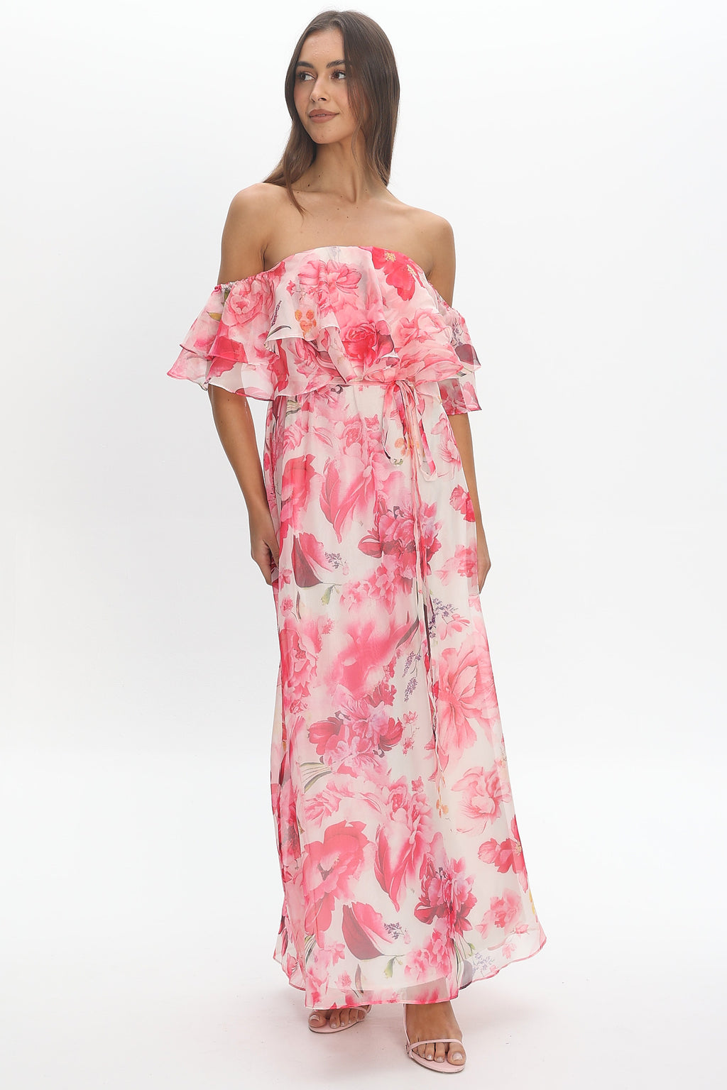 Nanjing Ruffle Maxi Dress Pink