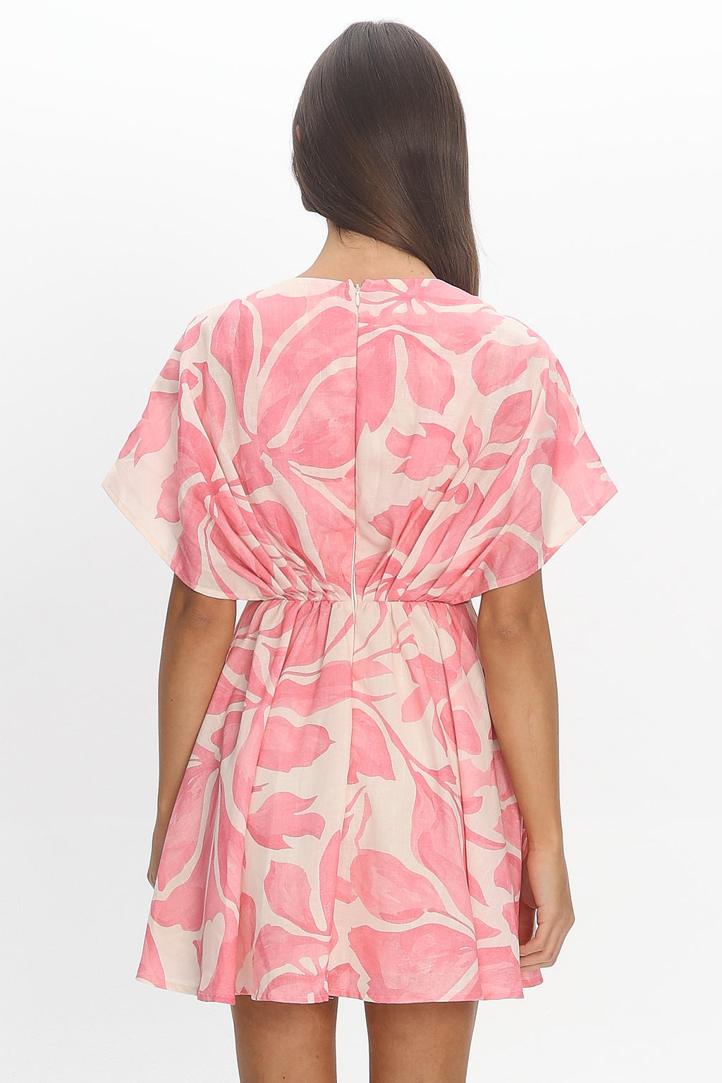 Hether Pleat Bust Mini Dress Pink