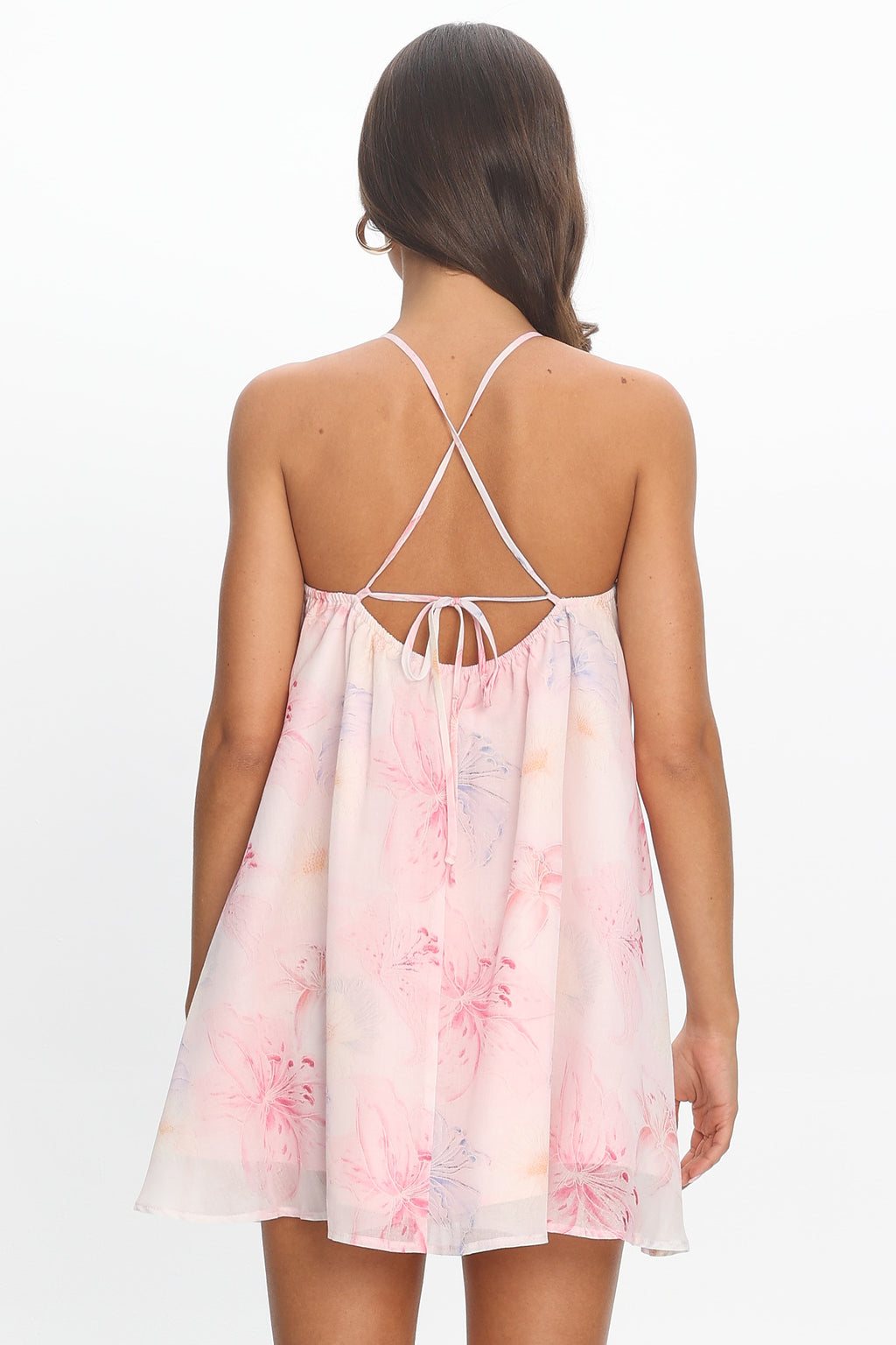 Petal Dreams Halter Mini Dress Light Pink