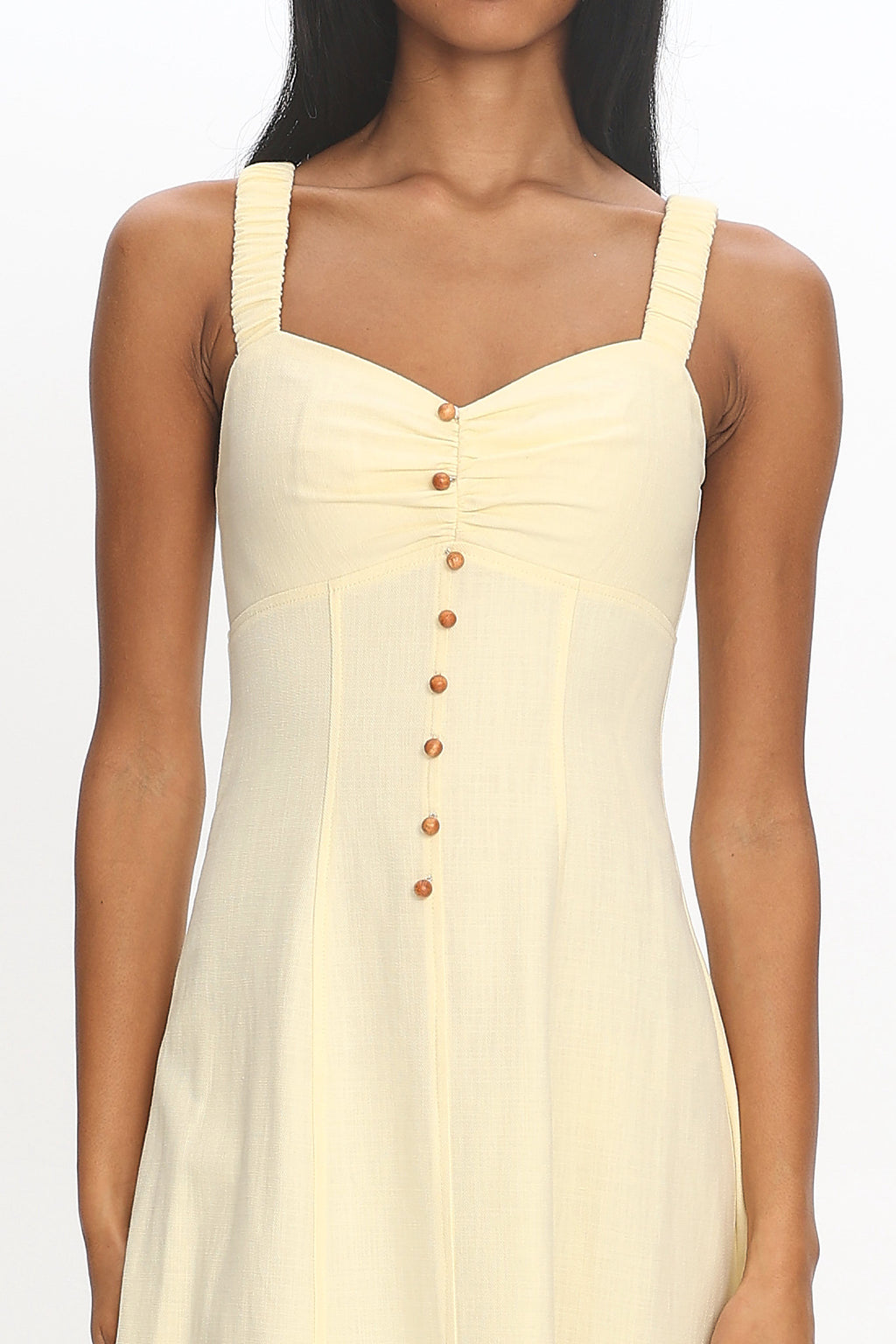Petrichor Ruched Bust Maxi Dress Baby Yellow