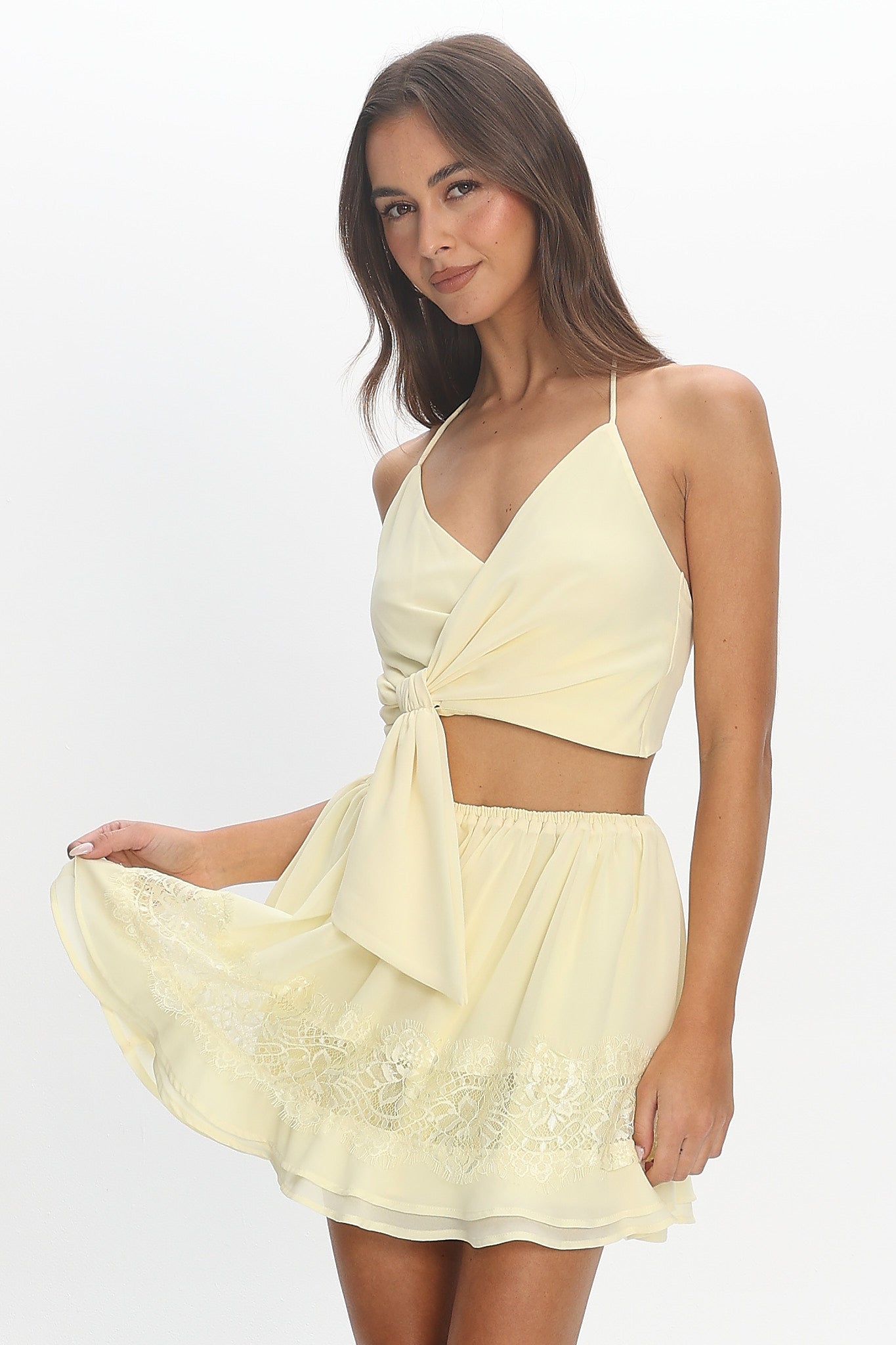 Noon Delight Wrap Top Baby Yellow