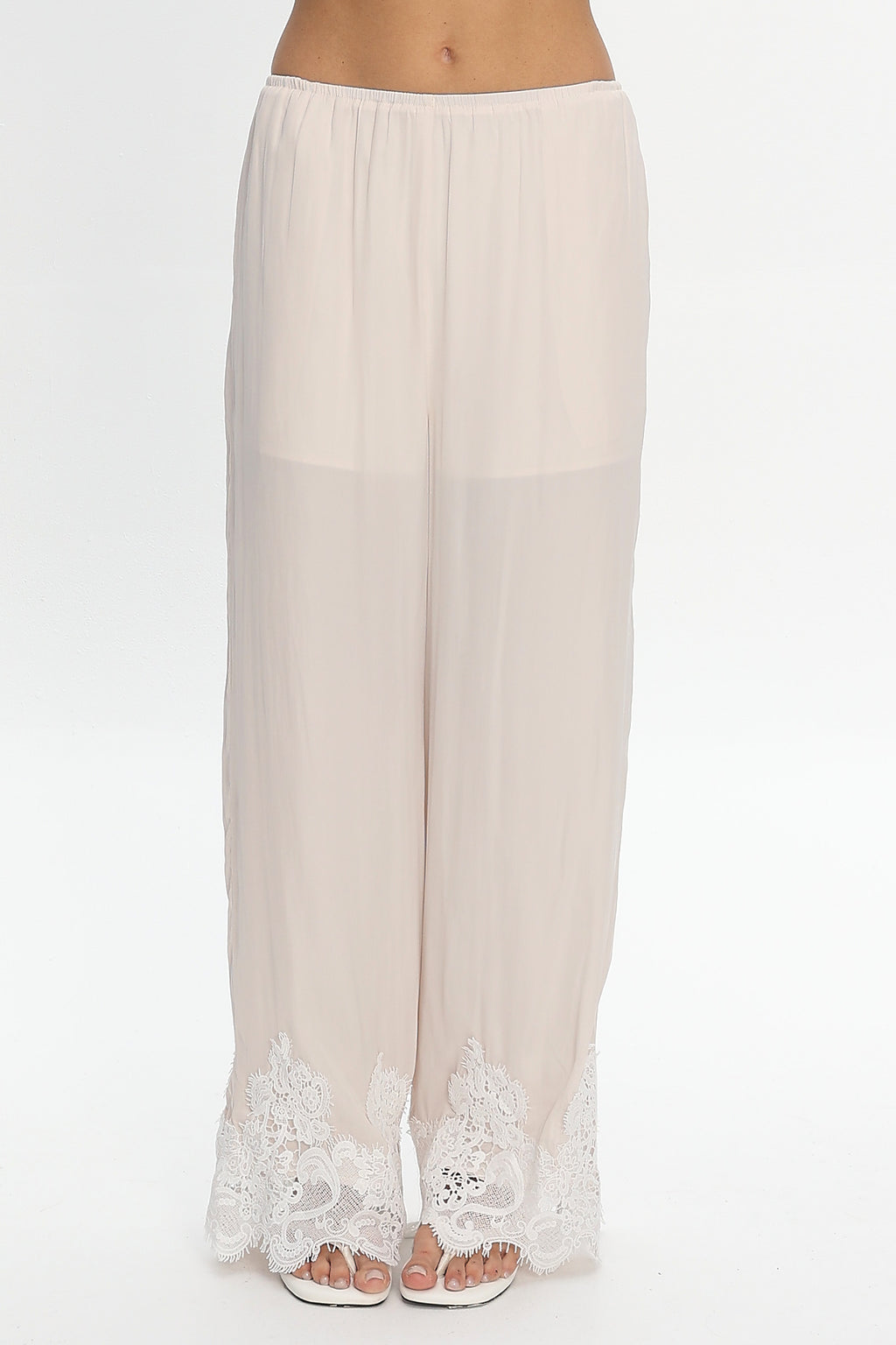 Insight Lace Trim Pants Cream