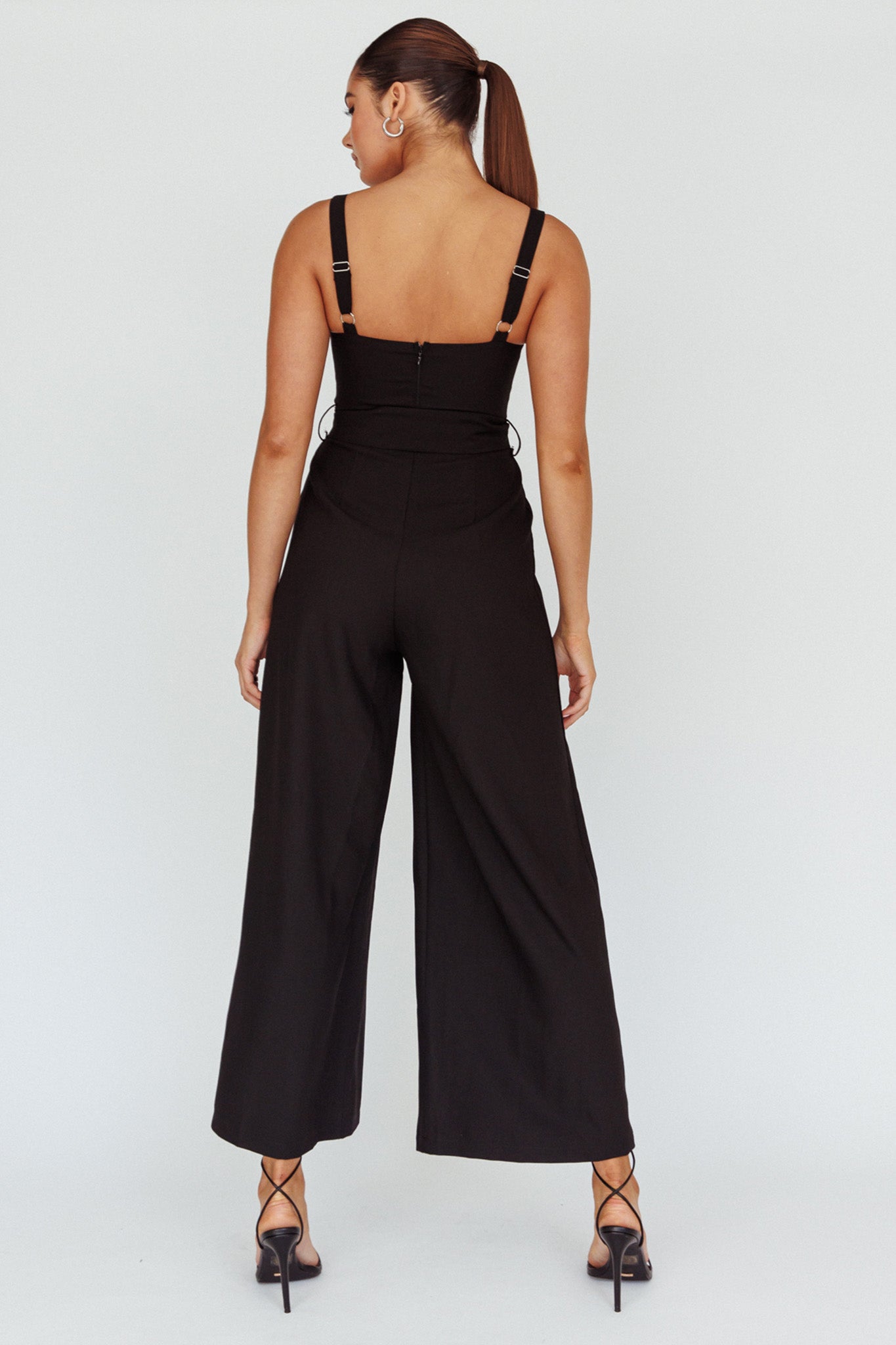 Colleen Waist Tie Jumpsuit Black by Selfie Leslie Australia