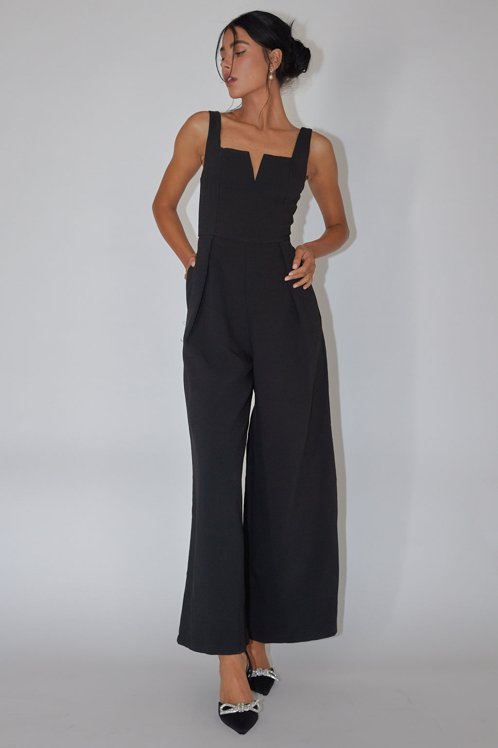 Colleen Side Pocket Jumpsuit Black by Selfie Leslie Australia