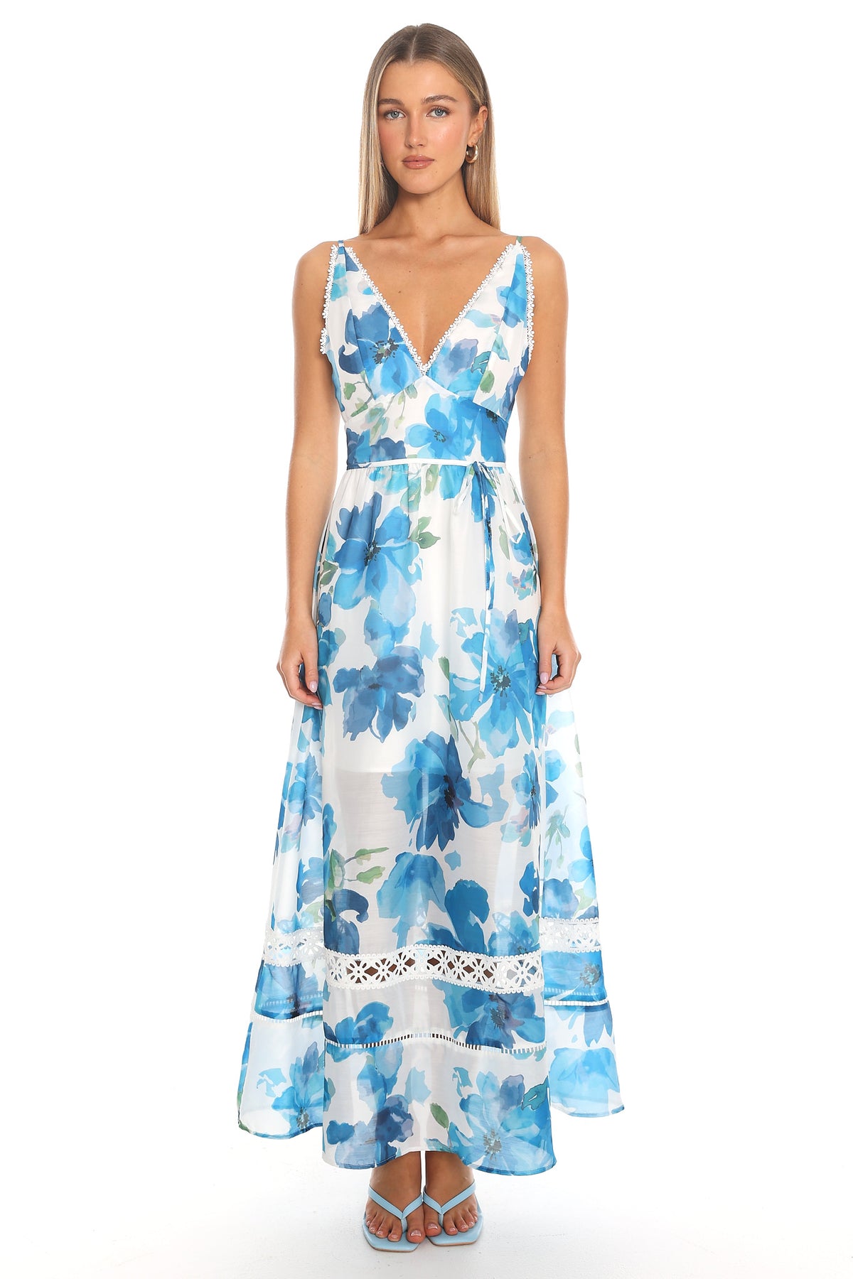 Orlia Floral Maxi Dress Blue