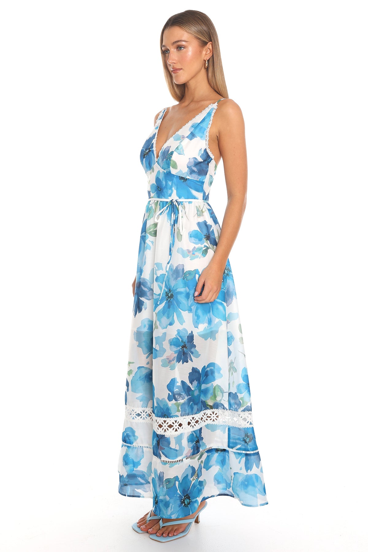 Orlia Floral Maxi Dress Blue