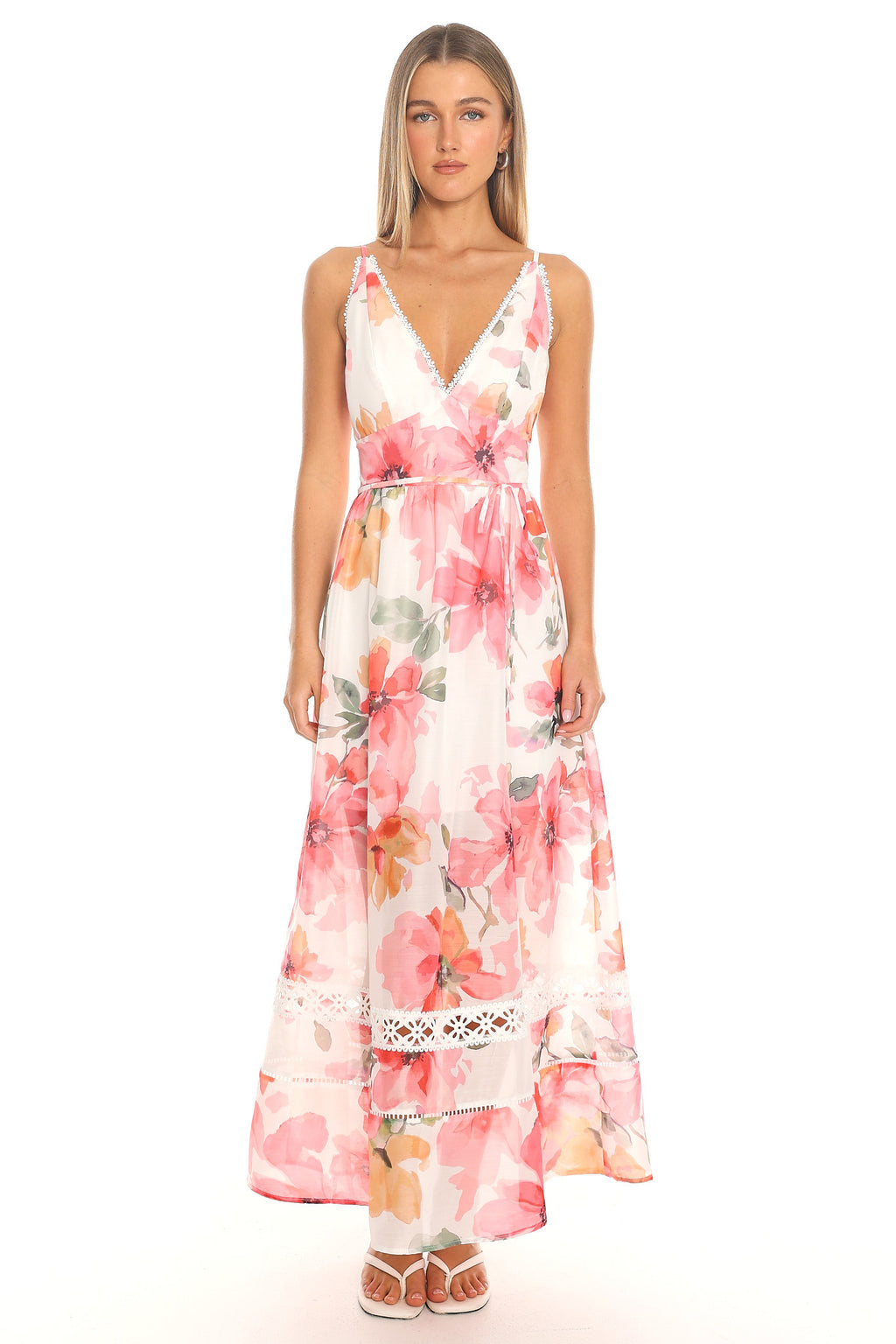 Orlia Floral Maxi Dress Pink by Selfie Leslie Australia