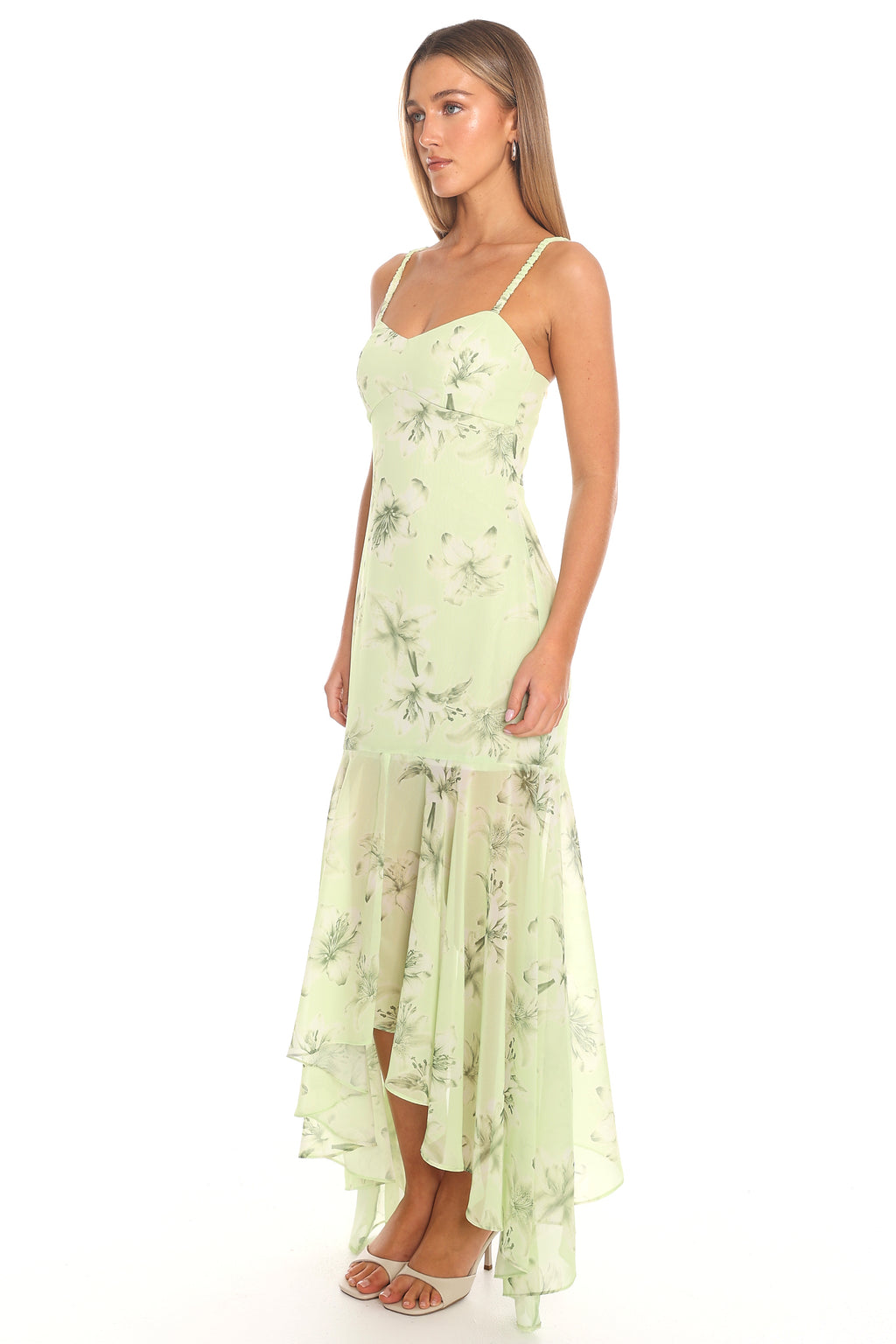 Blossoming Fields Hi-Lo Maxi Dress Sage