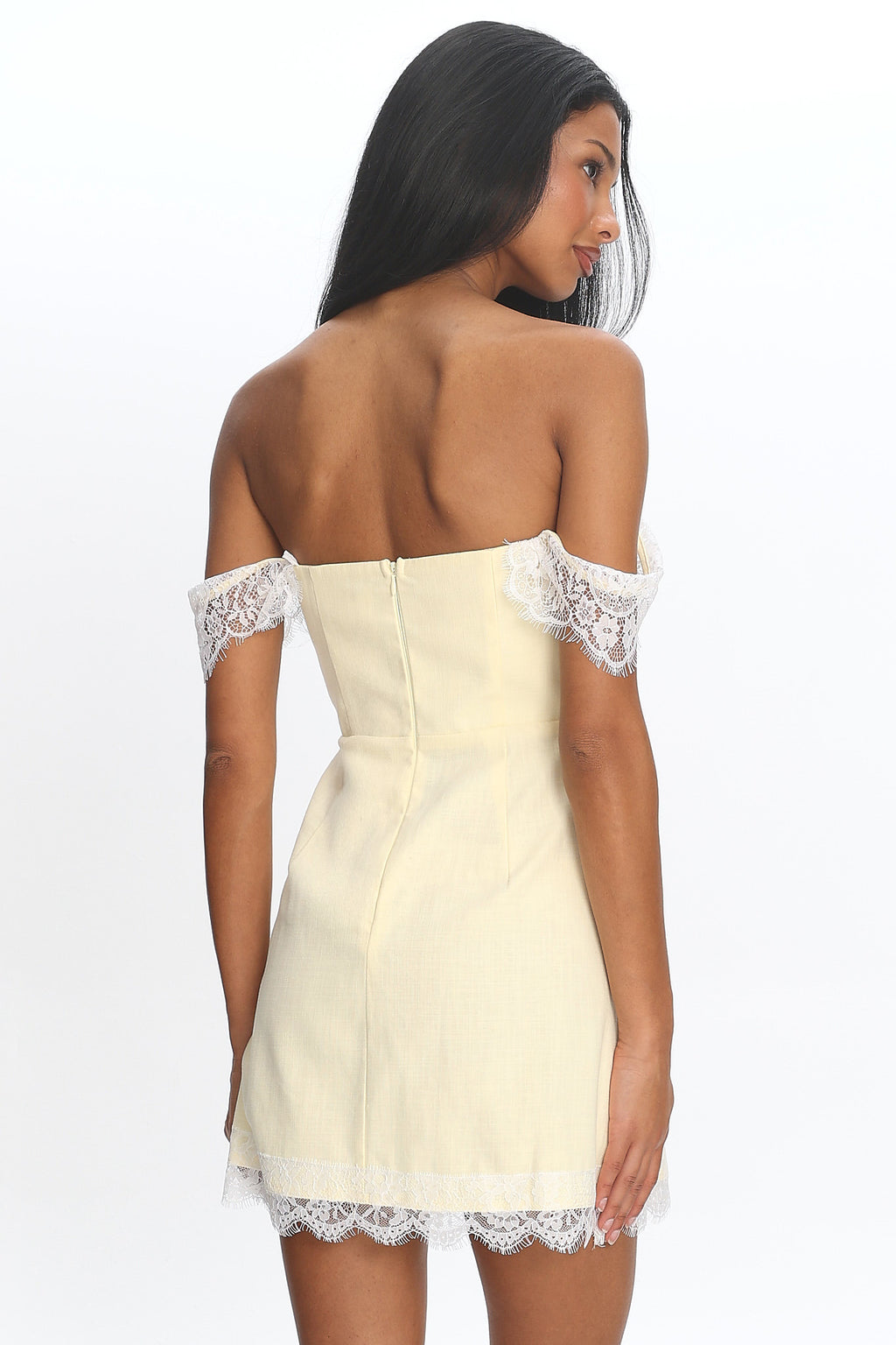 Sardinia Lace-Trim Mini Dress Baby Yellow