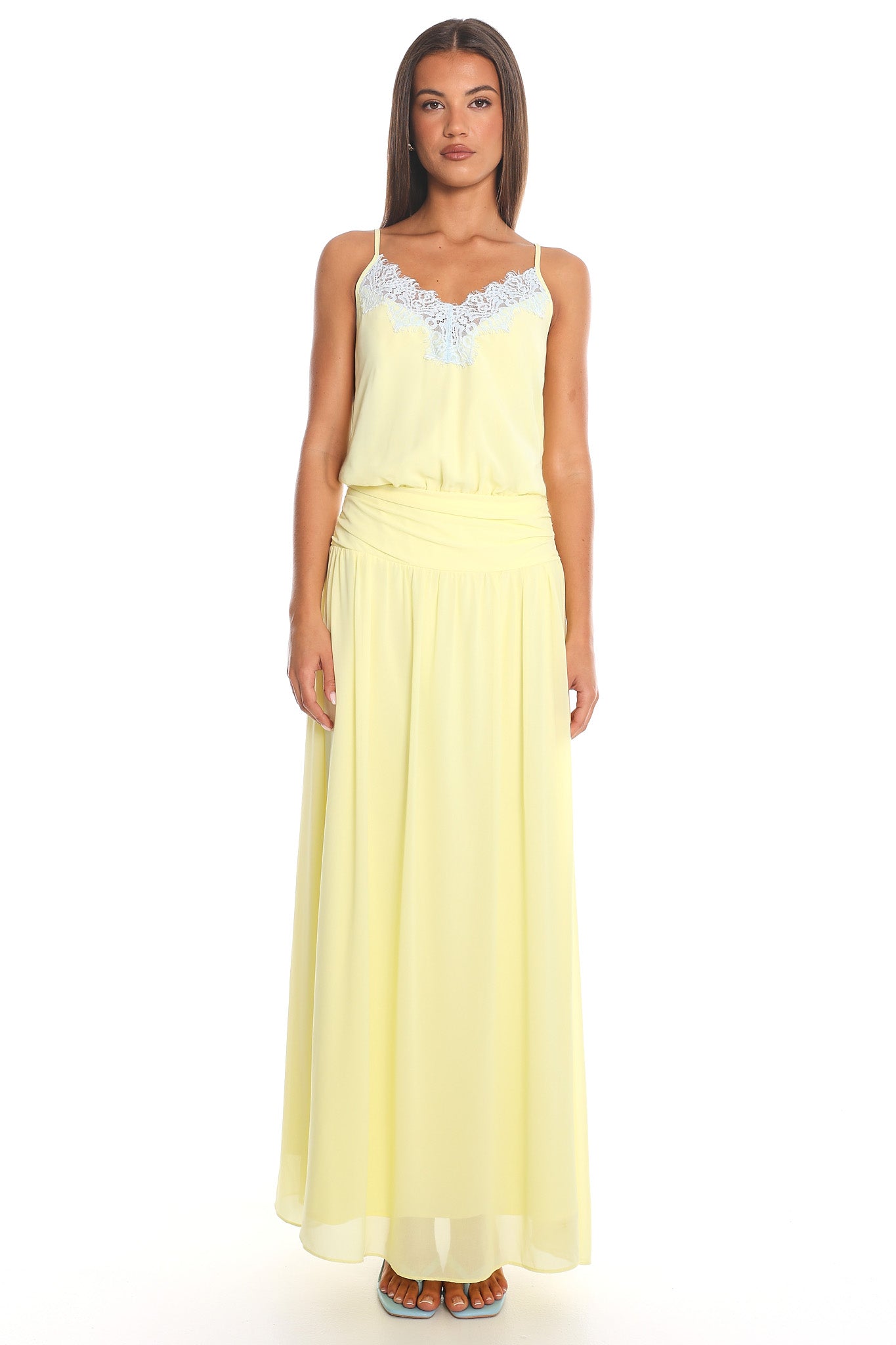 Carnellan Lace-Trim Maxi Dress Butter