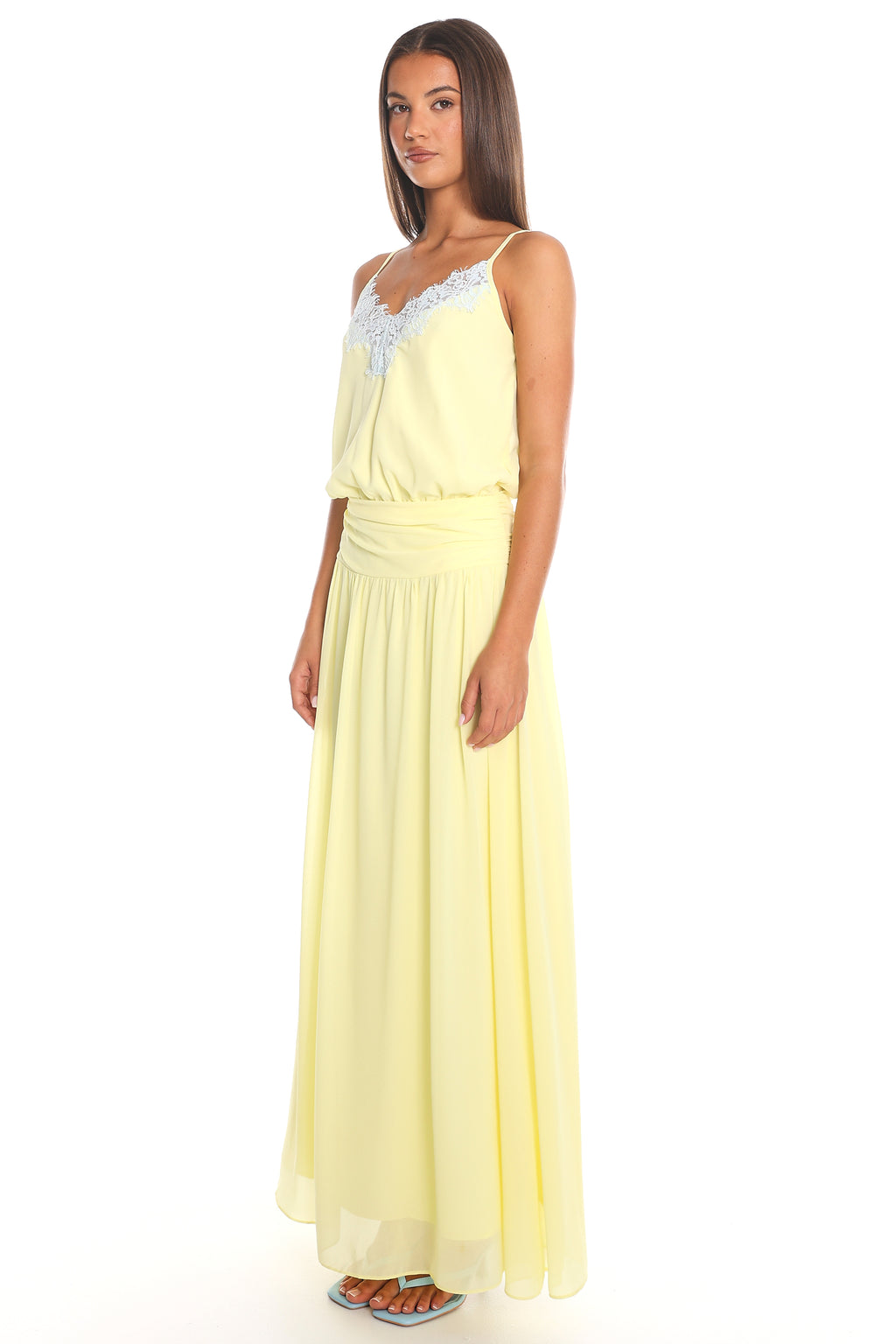 Carnellan Lace-Trim Maxi Dress Butter