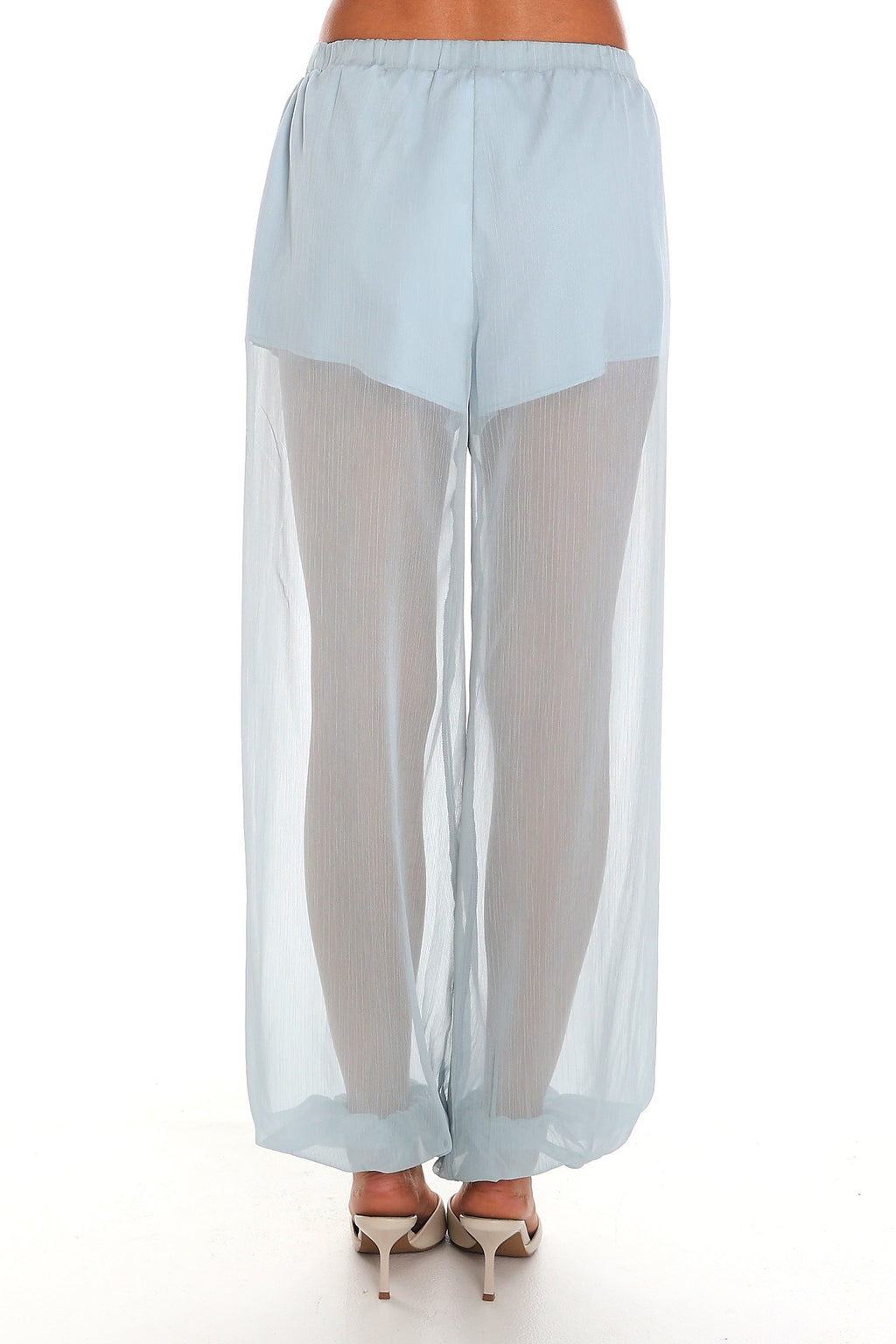 Mykonos Breeze Sheer Balloon Leg Pants Dusty Blue